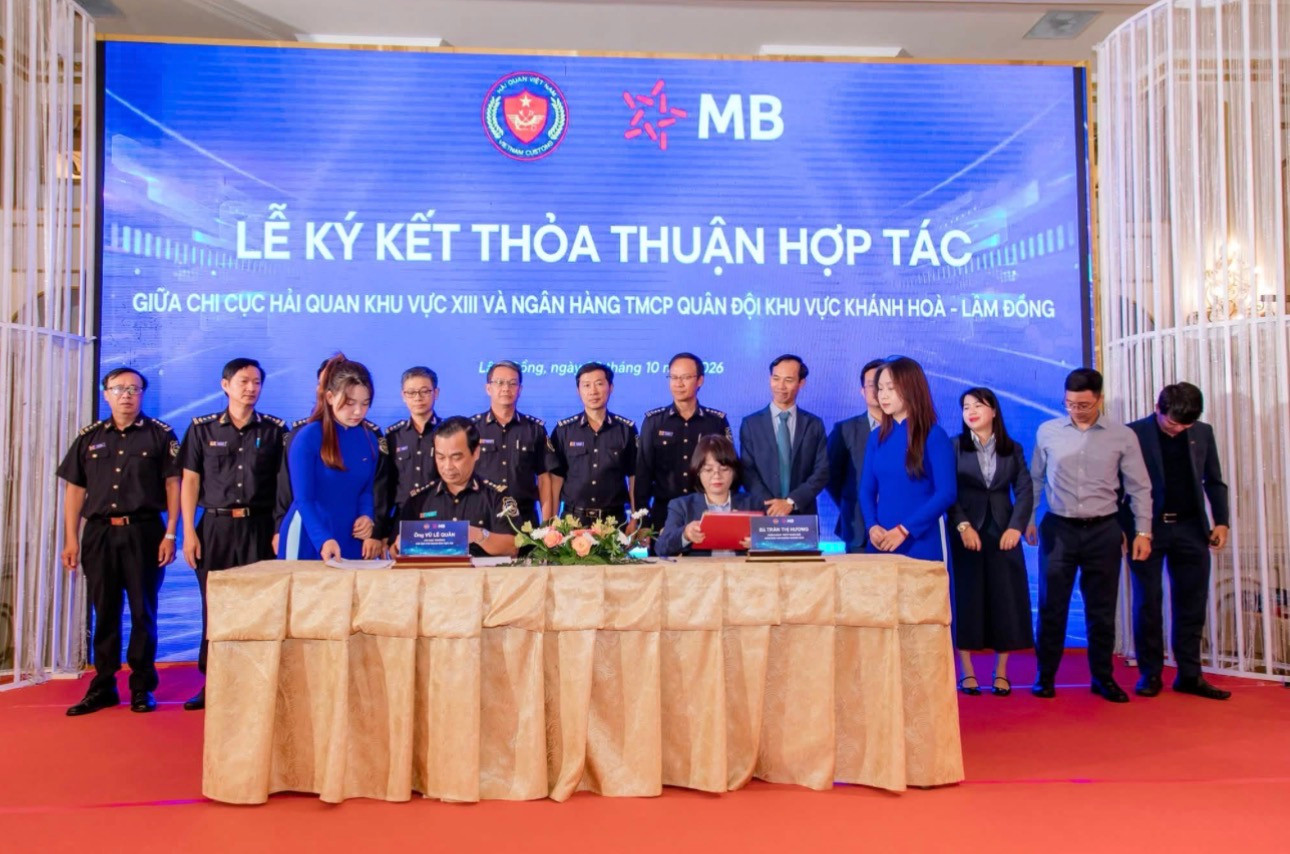 Ngân hàng TMCP Quân đội (MB) và Chi cục Hải quan Khu vực XIII chính thức ký kết Thỏa thuận hợp tác