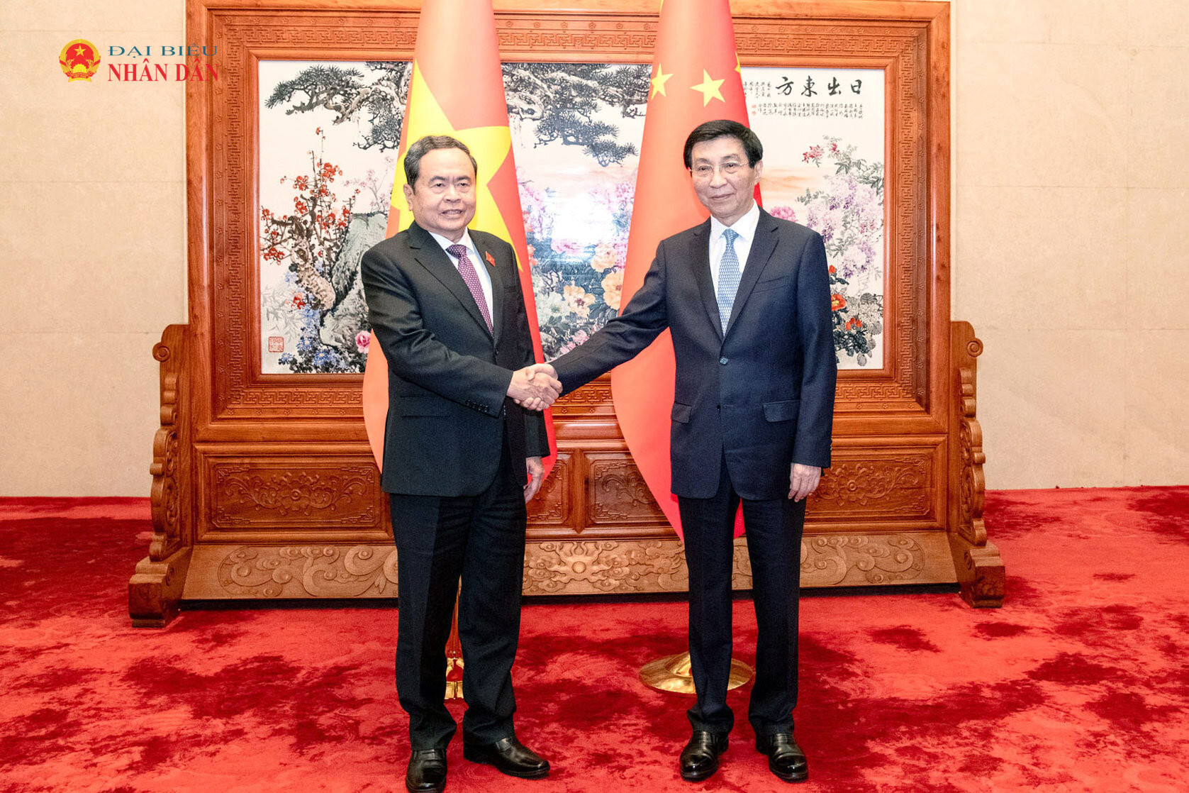 Chủ tịch Quốc hội Trần Thanh Mẫn hội kiến Chủ tịch Chính hiệp Trung Quốc Vương Hộ Ninh