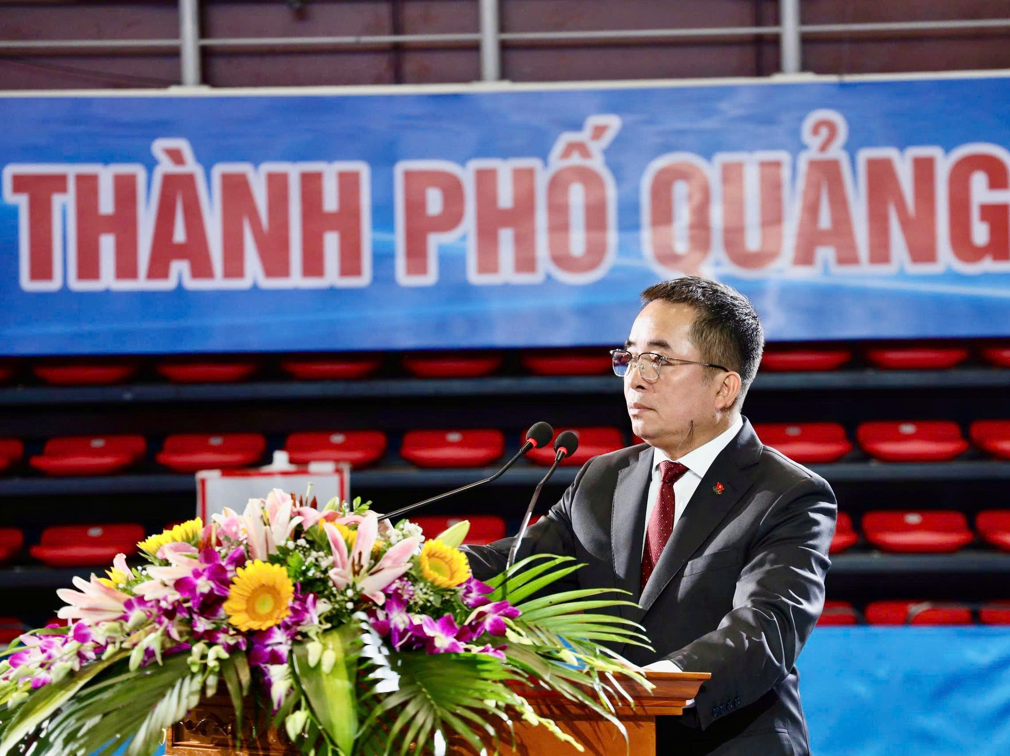 Lãnh đạo Sở Văn hóa, Thể thao và Du lịch Quảng Ninh phát biểu tại lễ khai mạc Đại hội