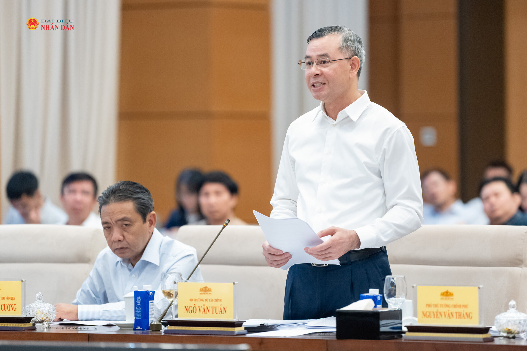 Bộ trưởng Bộ Tài chính Ngô Văn Tuấn phát biểu