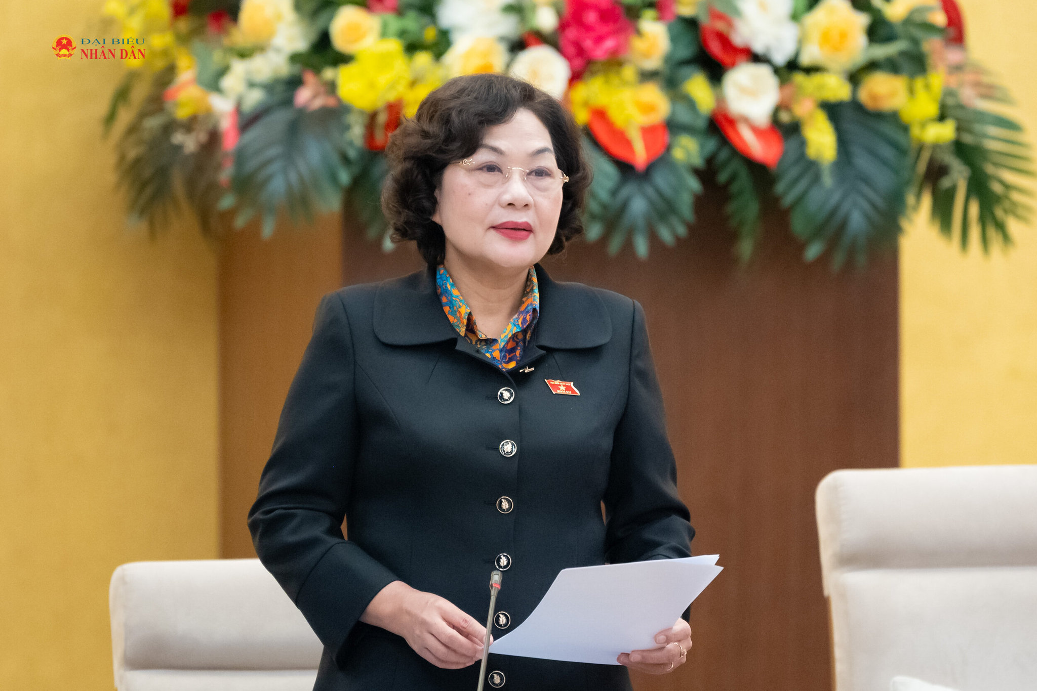 Phó Chủ tịch Quốc hội Nguyễn Thị Hồng phát biểu tại phiên họp