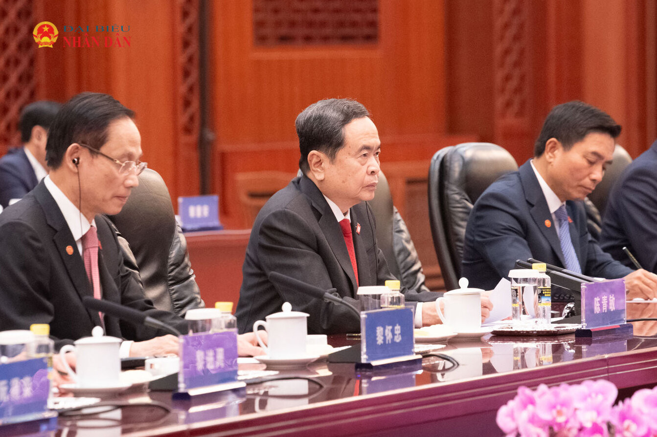 Chủ tịch Quốc hội Trần Thanh Mẫn phát biểu tại cuộc hội đàm