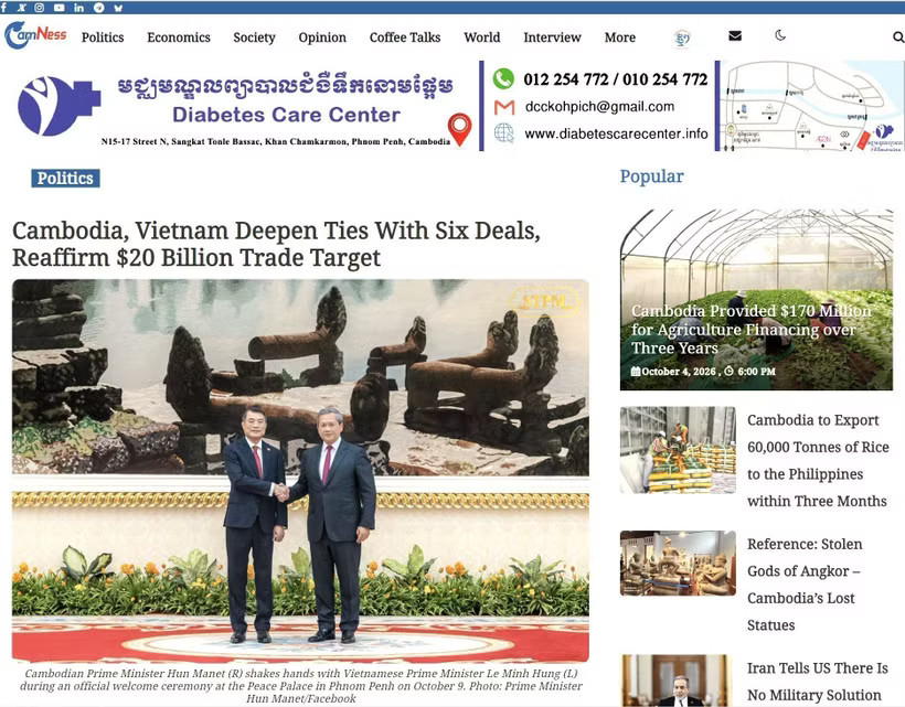 An article on Cambodianess.com (Photo published by VNA)