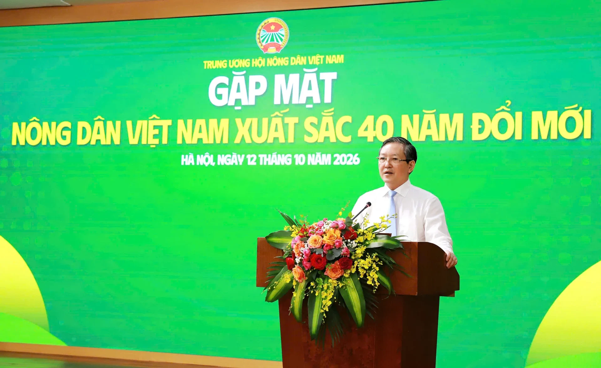Chủ tịch Trung ương Hội Nông dân Việt Nam Lương Quốc Đoàn phát biểu