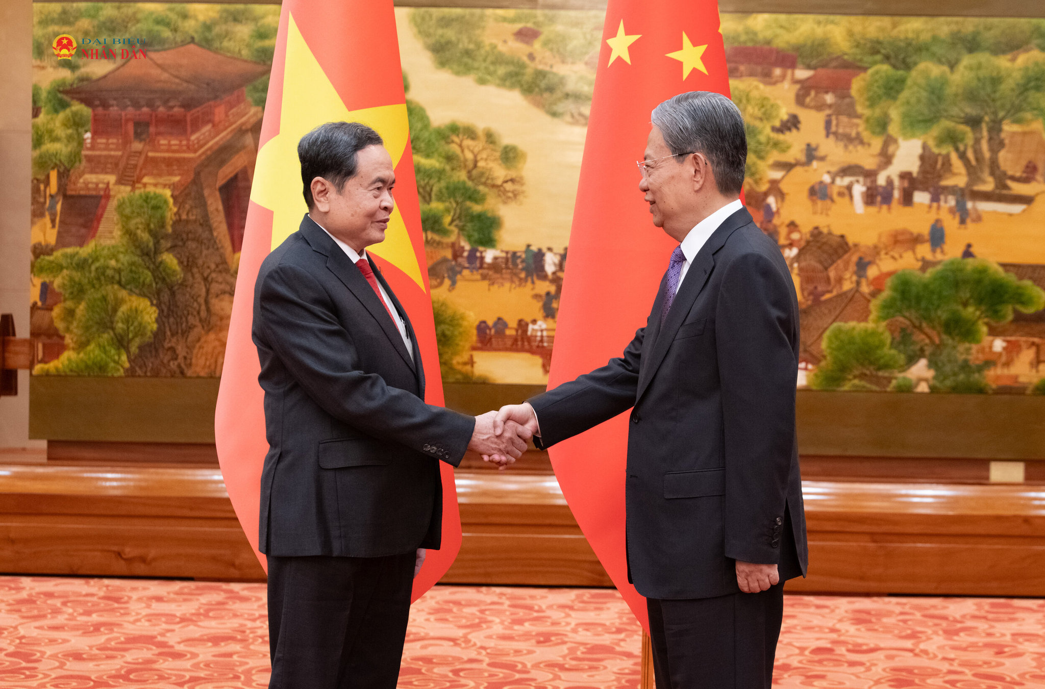 Ủy viên trưởng Nhân đại toàn quốc Trung Quốc Triệu Lạc Tế và Chủ tịch QH Trần Thanh Mẫn.1