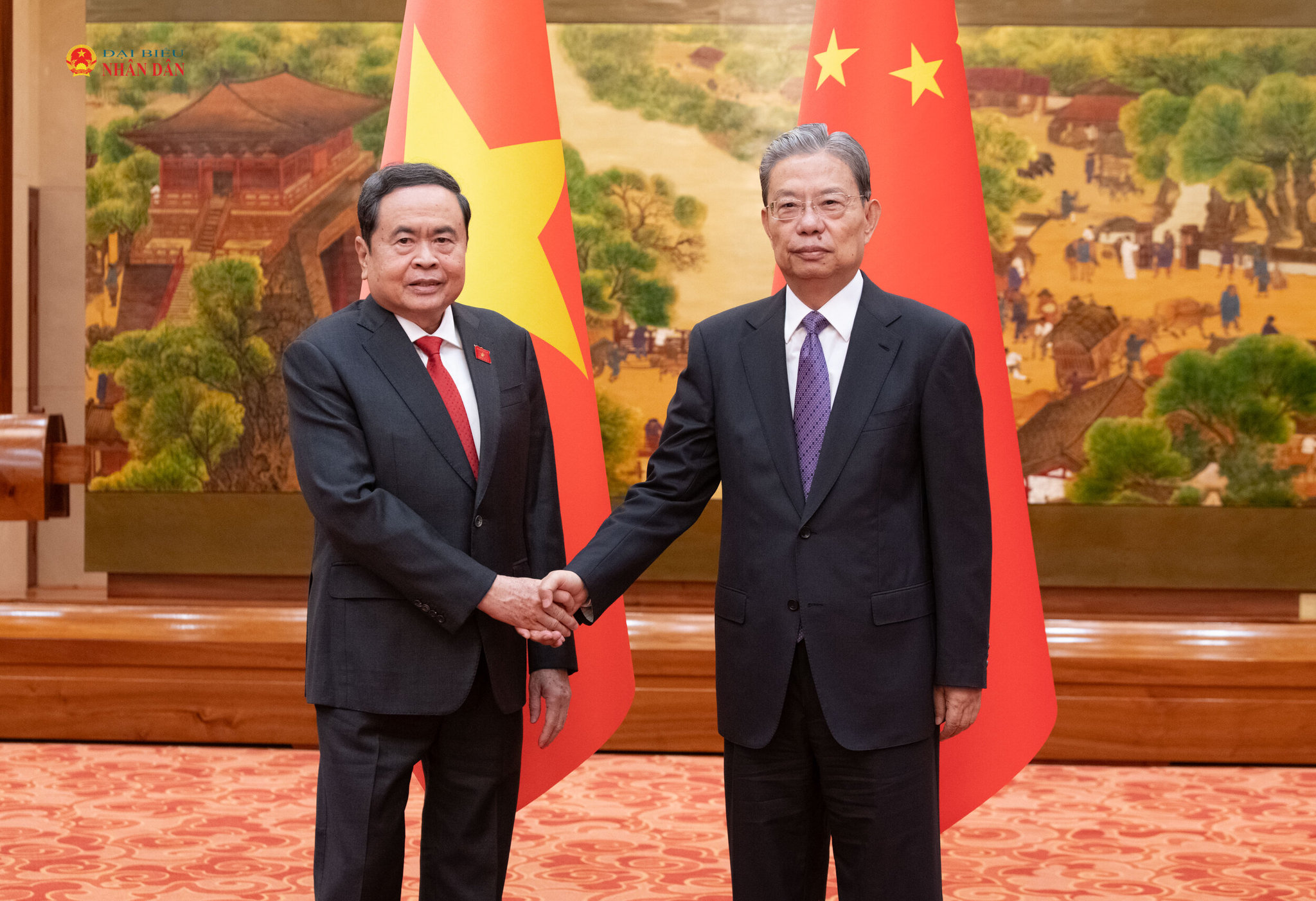 Ủy viên trưởng Nhân đại toàn quốc Trung Quốc Triệu Lạc Tế và Chủ tịch QH Trần Thanh Mẫn.2