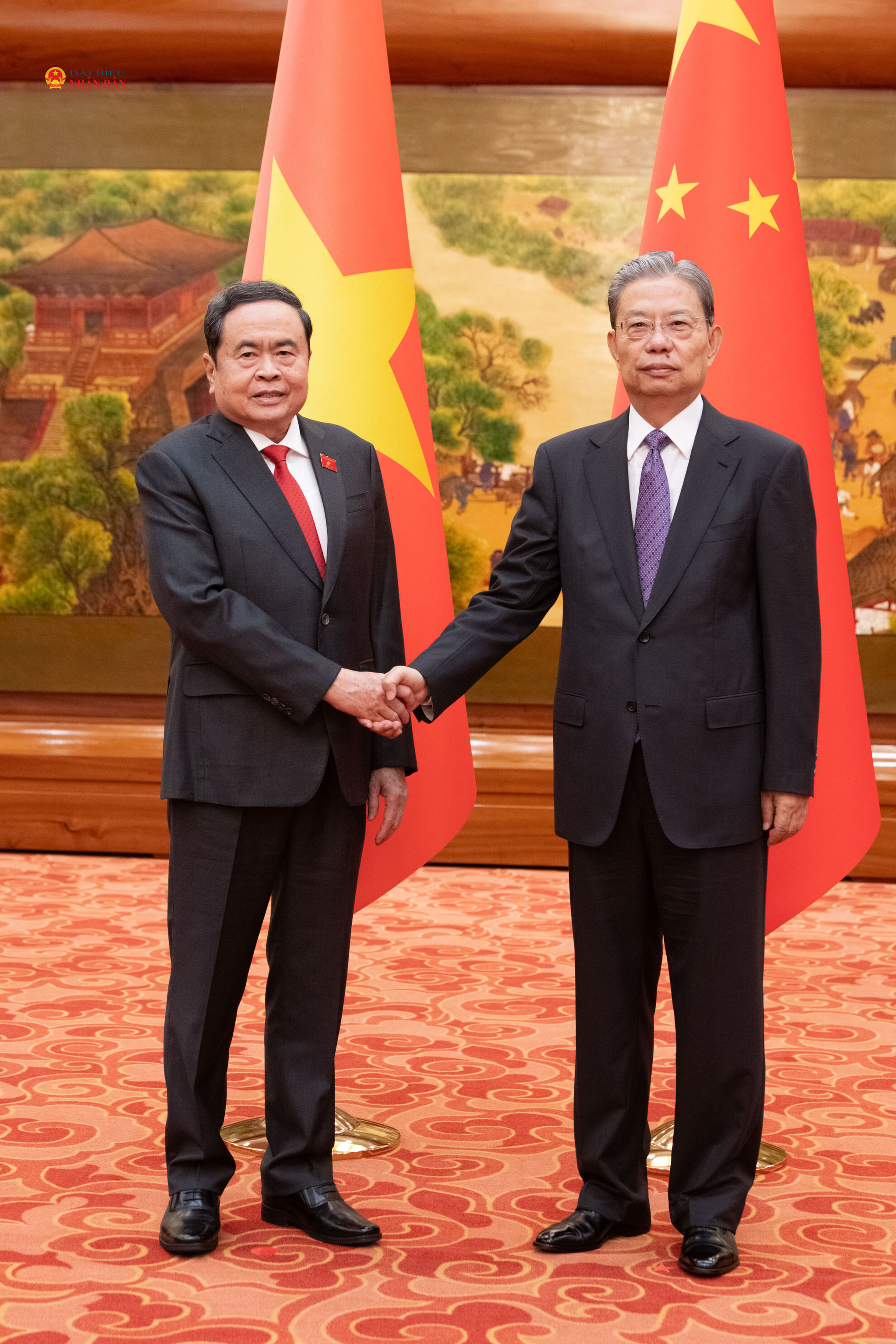 Ủy viên trưởng Nhân đại toàn quốc Trung Quốc Triệu Lạc Tế và Chủ tịch QH Trần Thanh Mẫn.3