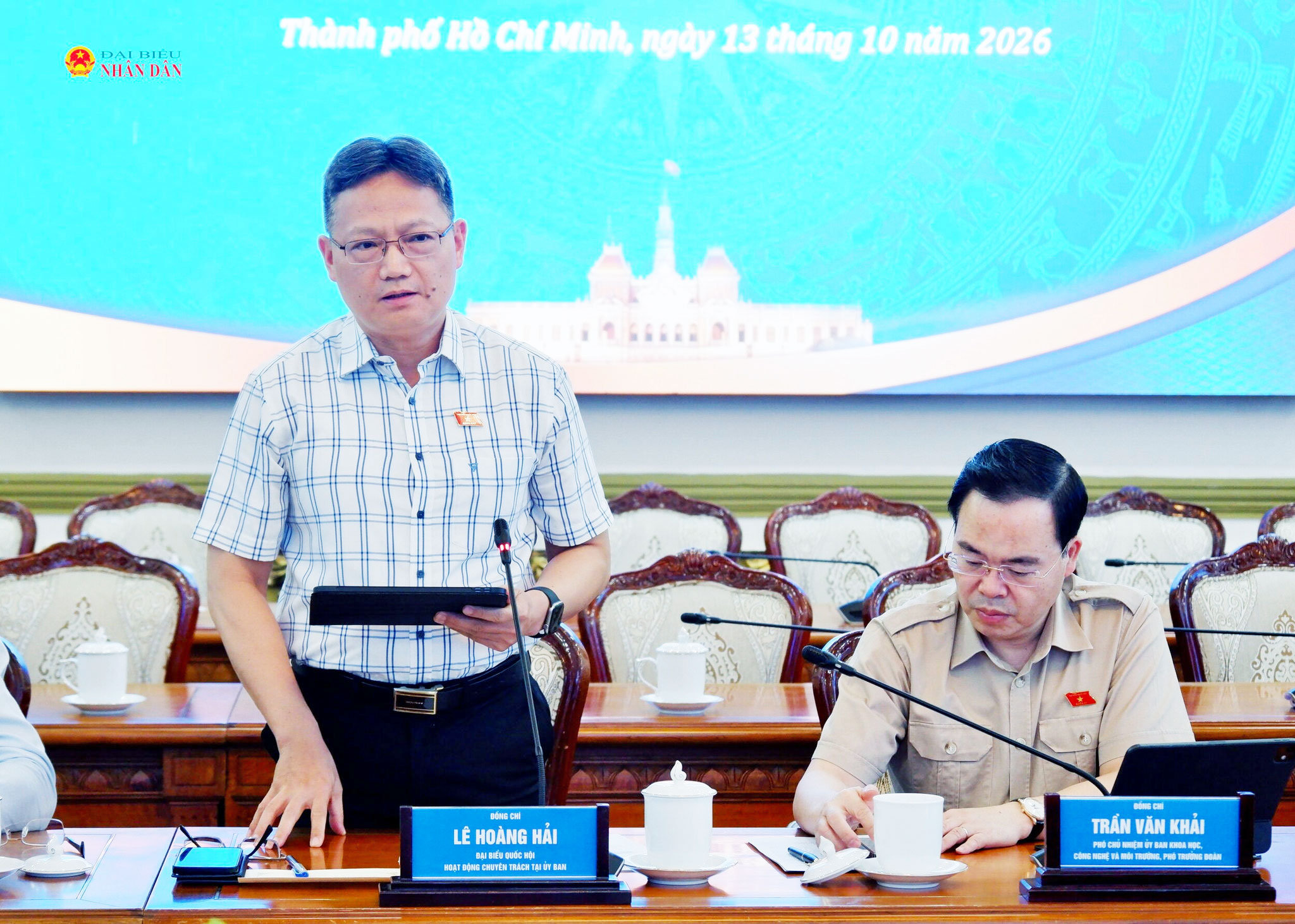 ĐBQH hoạt động chuyên trách tại Ủy ban Khoa học, Công nghệ và Môi trường Lê Hoàng Hải phát biểu