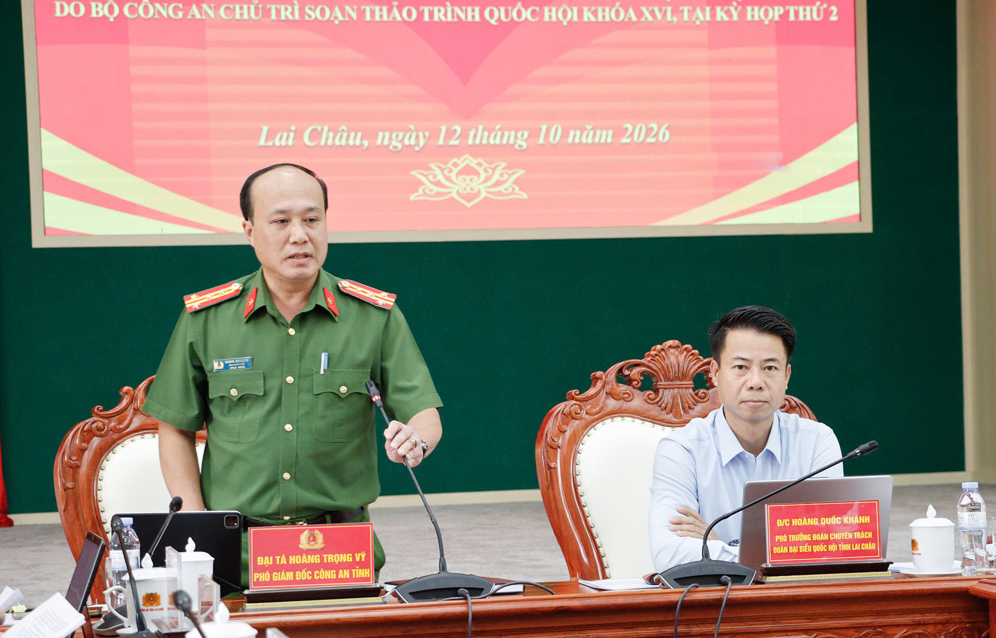 Đại tá Hoàng Trọng Vỹ, Phó Giám đốc Công an tỉnh phát biểu