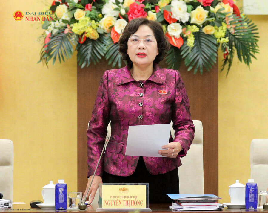 Phó Chủ tịch Quốc hội Nguyễn Thị Hồng dự và phát biểu chỉ đạo tại phiên họp