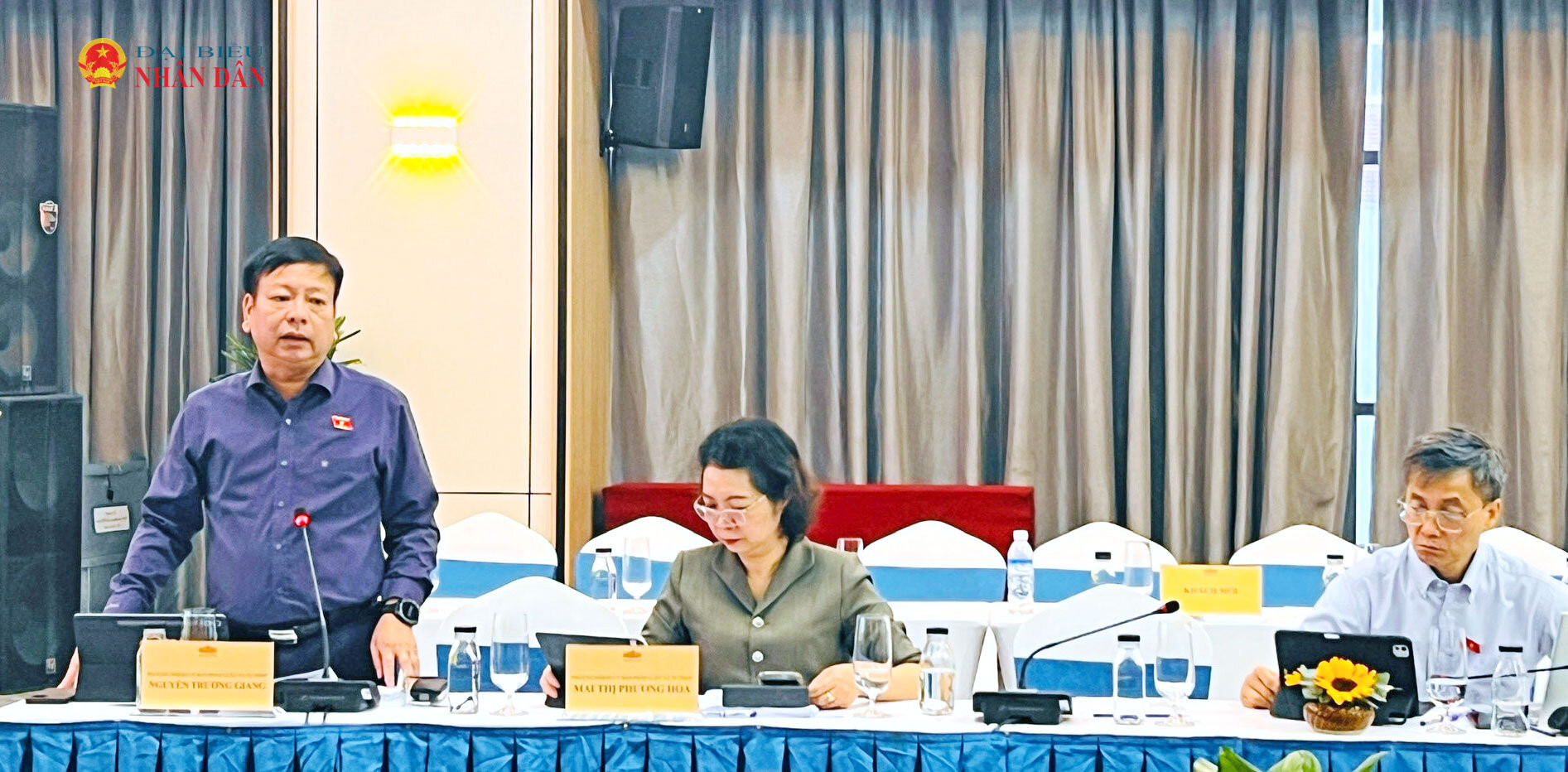 Phó Chủ nhiệm Ủy ban Pháp luật và Tư pháp Nguyễn Trường Giang phát biểu