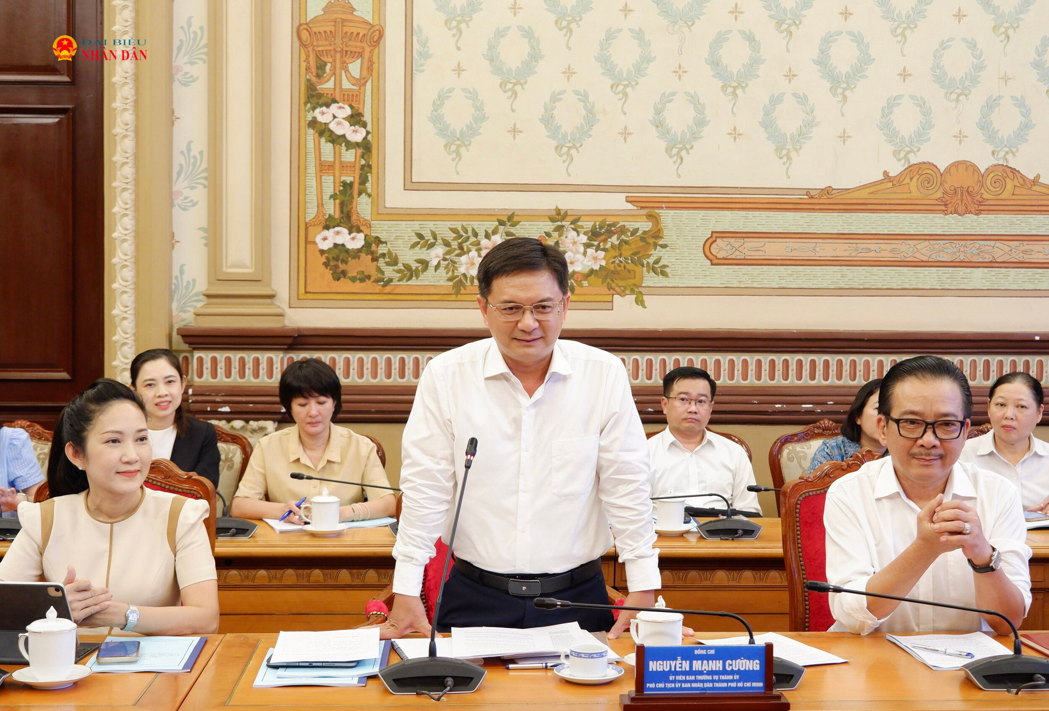 Phó Chủ tịch UBND thành phố Hồ Chí Minh Nguyễn Mạnh Cường phát biểu
