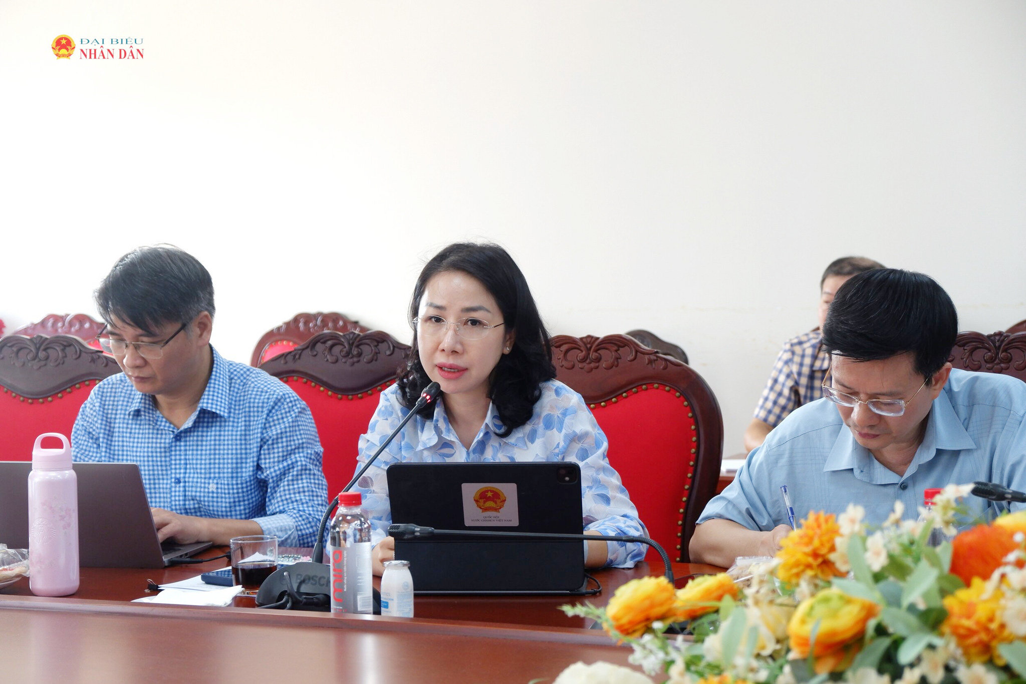 ĐBQH hoạt động chuyên trách tại Ủy ban Văn hóa và Xã hội Phan Thị Thùy Linh phát biểu tại cuộc làm việc