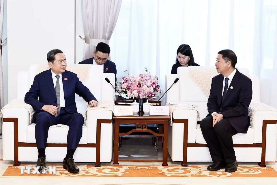 Chủ tịch Quốc hội Trần Thanh Mẫn tiếp Bí thư Thành uỷ Diên An Vương Hải Bằng