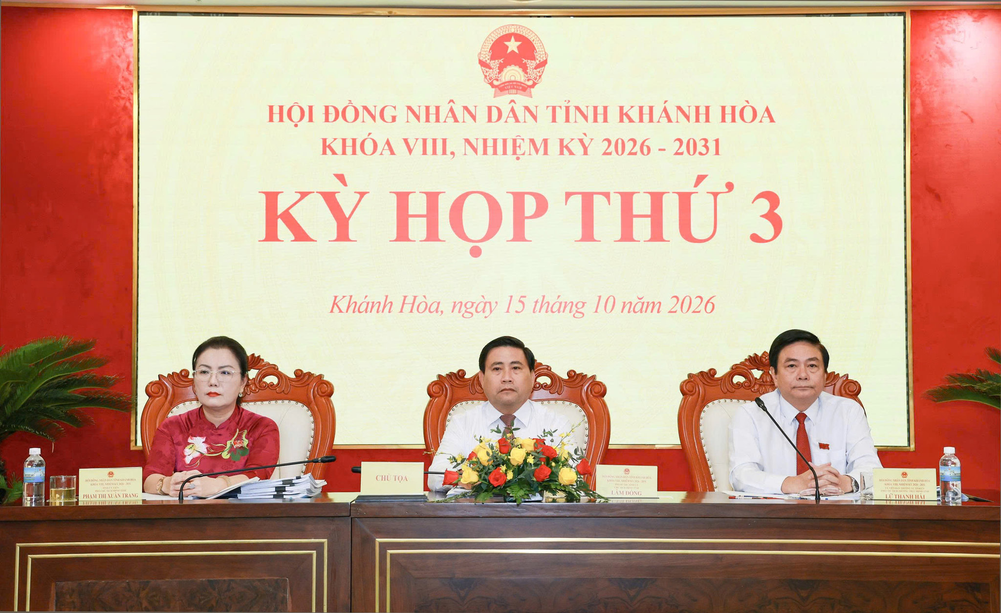 Chủ tọa điều hành Kỳ họp thứ 3, HĐND tỉnh khóa VIII