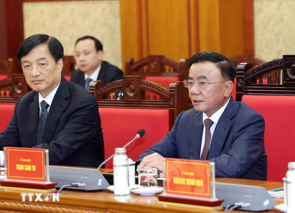 Thường trực Ban Bí thư Trần Cẩm Tú phát biểu tại hội đàm