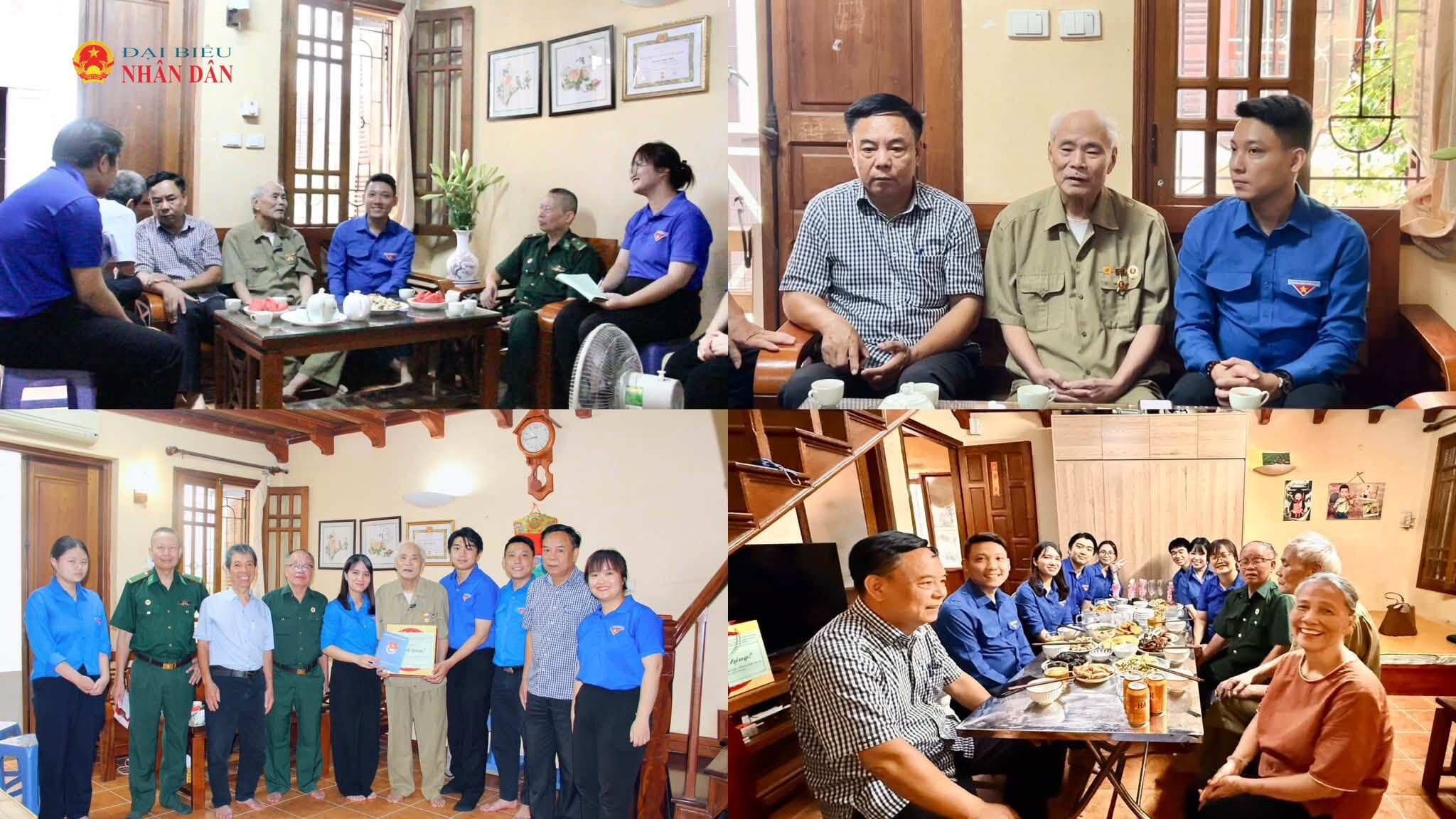 Đồng chí Đặng Thanh Tú cùng đoàn viên, thanh niên phường Hoàn Kiếm thăm hỏi, động viên và trao tặng quà tri ân tới các cựu chiến binh, gia đình người có công trên địa bàn.