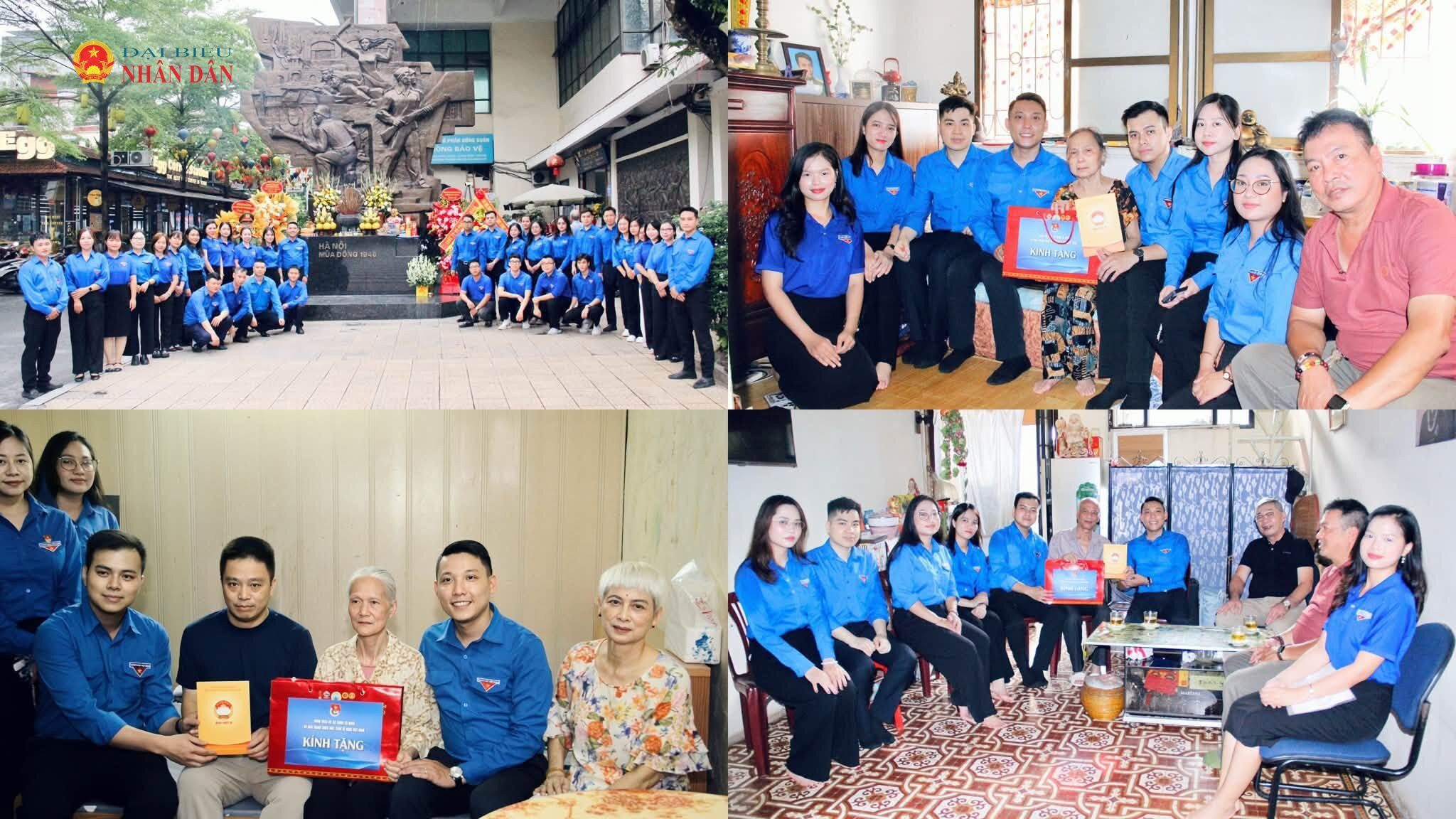 Đồng chí Đặng Thanh Tú cùng đoàn viên, thanh niên phường Hoàn Kiếm thăm hỏi, động viên và trao tặng quà tri ân tới các cựu chiến binh, gia đình người có công trên địa bàn.