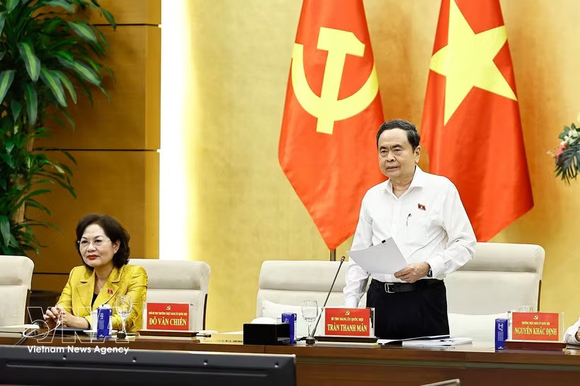NA President Tran Thanh Man speaks at the meeting. (Photo: VNA)