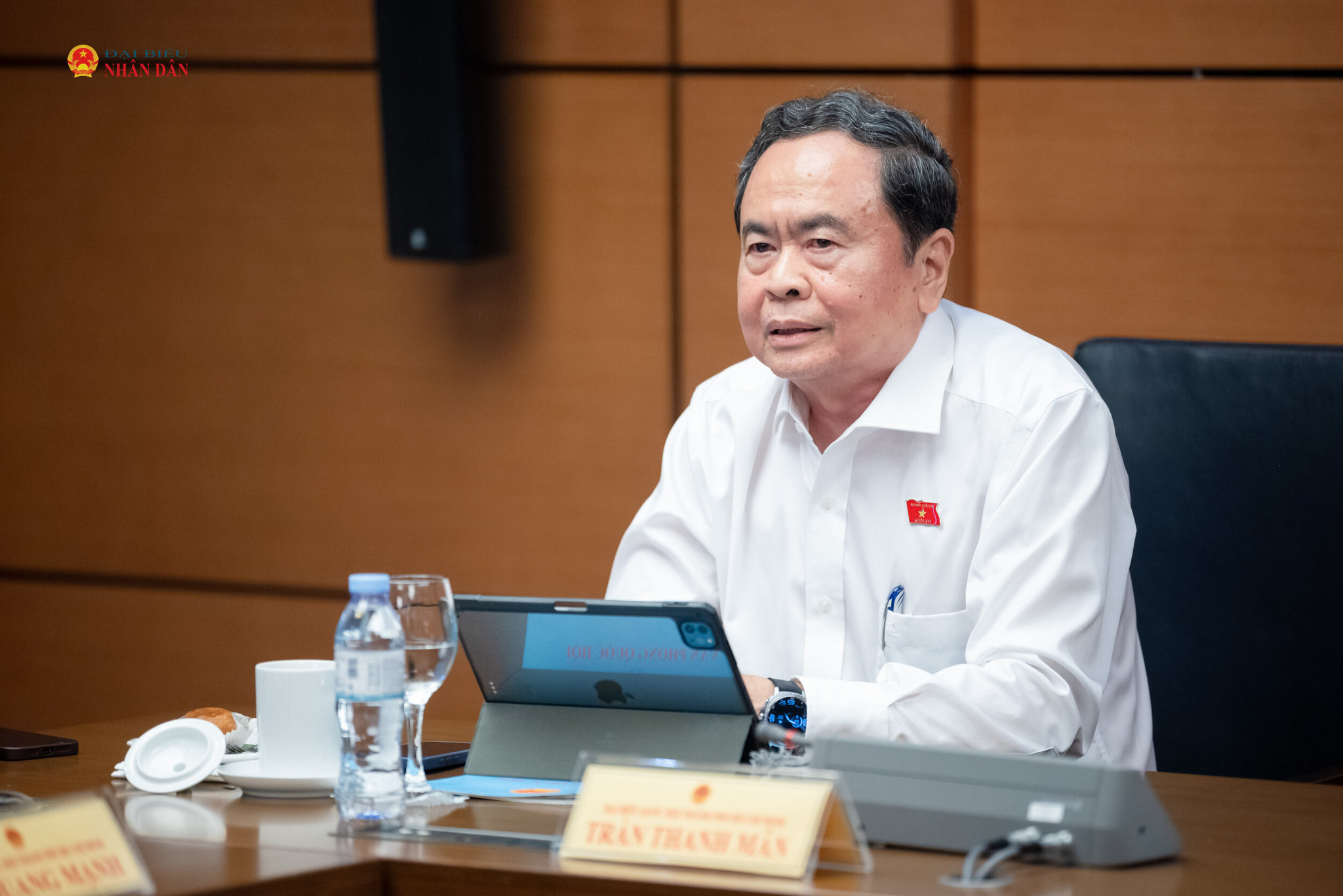 Chủ tịch Quốc hội Trần Thanh Mẫn phát biểu thảo luận. Ảnh: Phạm Thắng