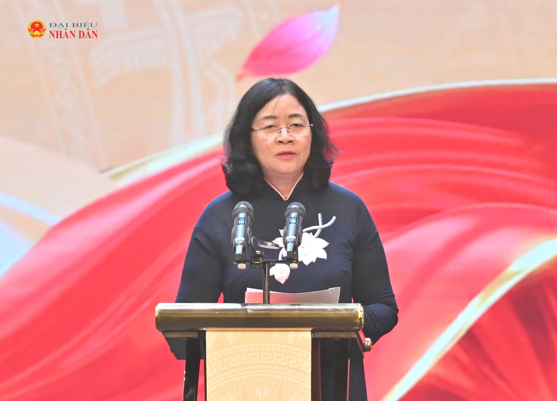 Chủ tịch Ủy ban Trung ương MTTQ Việt Nam Bùi Thị Minh Hoài phát biểu tại chương trình