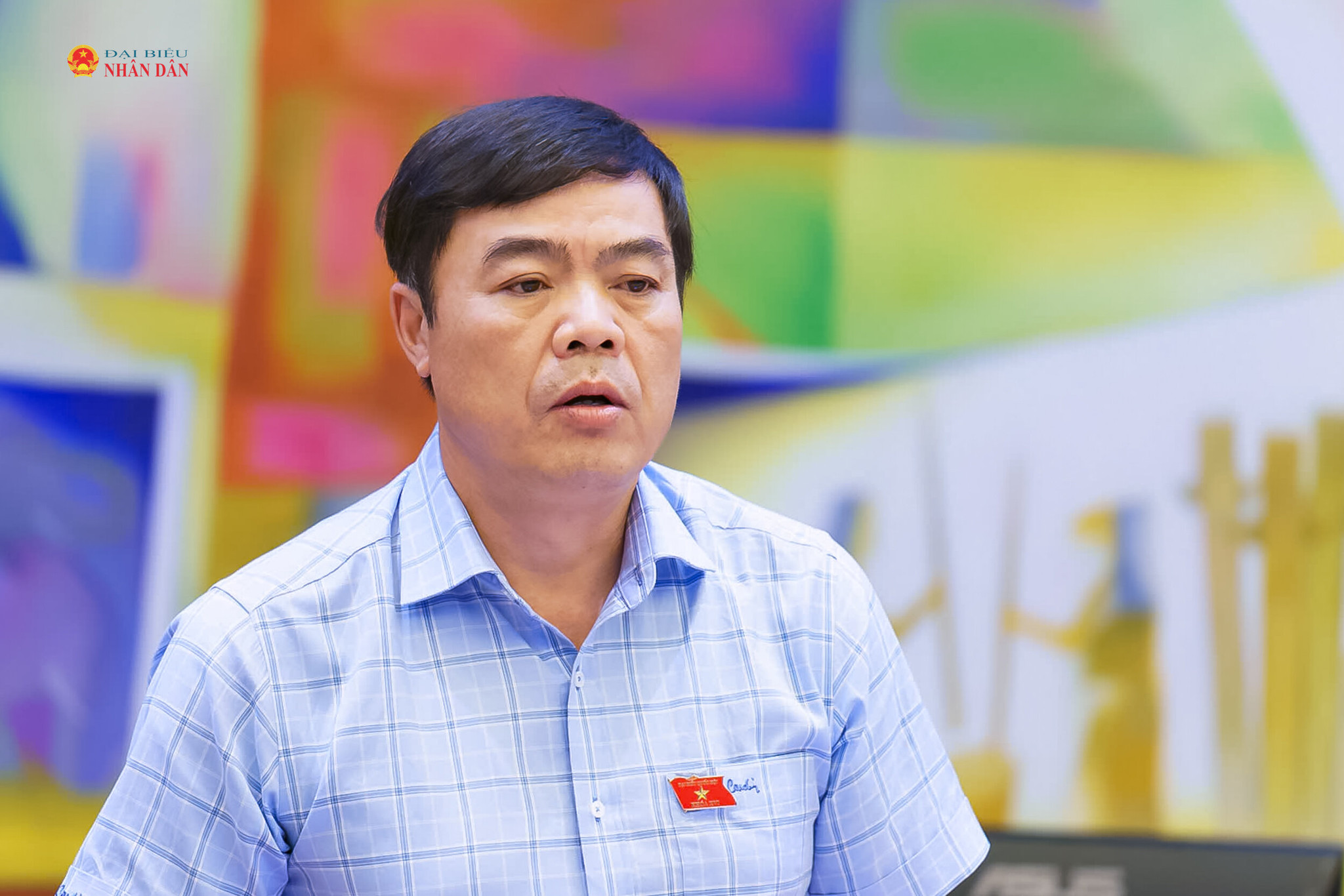 ĐBQH Đặng Đức Hiệp (tỉnh Lâm Đồng) phát biểu thảo luận tại tổ. Ảnh: Phạm Thắng