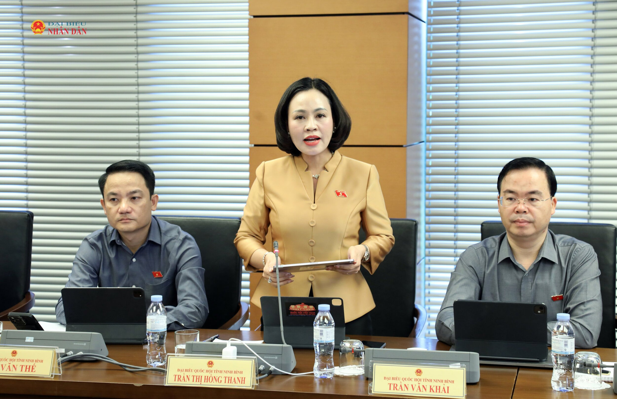 Đại biểu Trần Thị Hồng Thanh (Ninh Bình) phát biểu