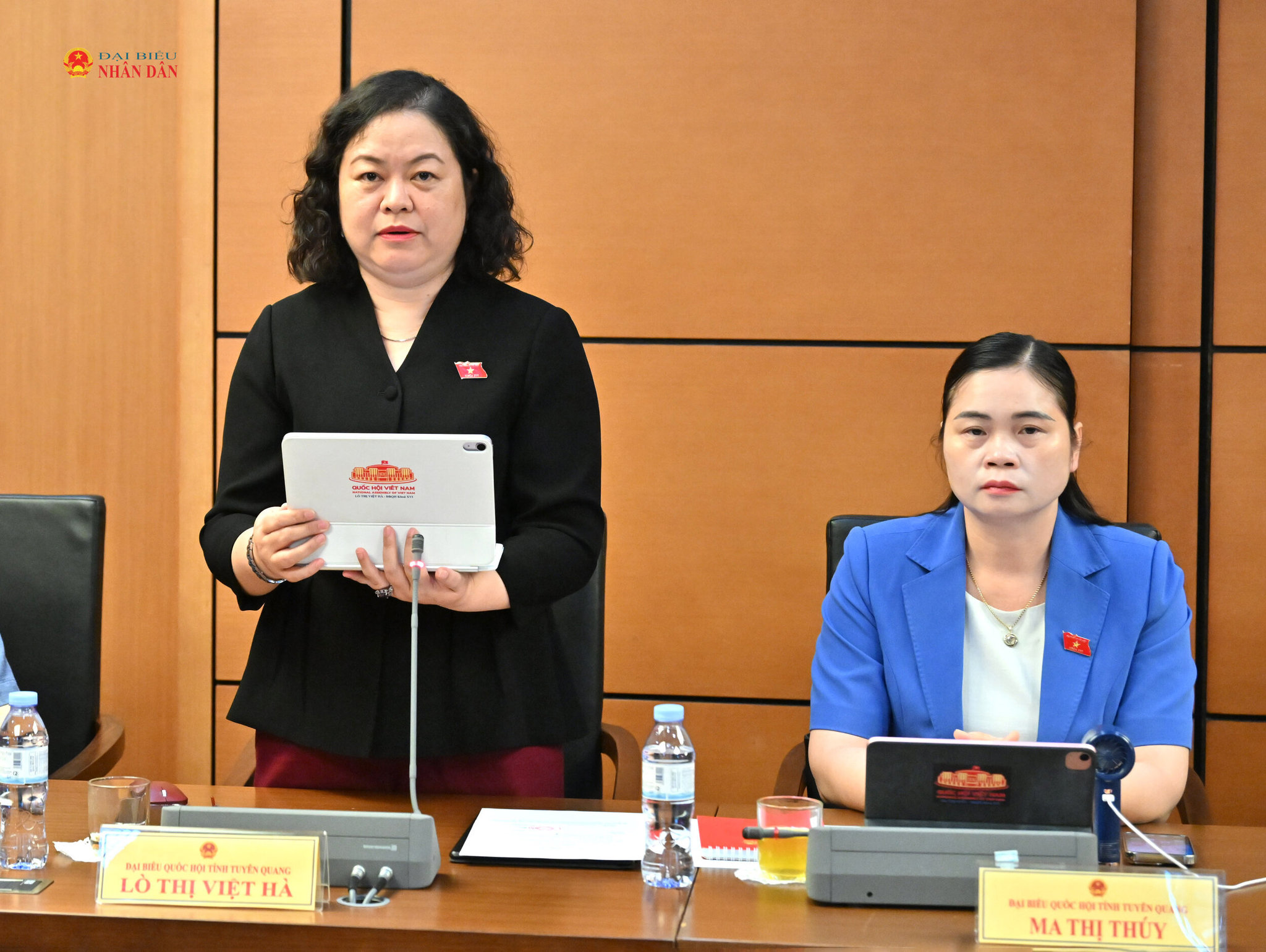 ĐBQH Lò Thị Việt Hà (Tuyên Quang) phát biểu.