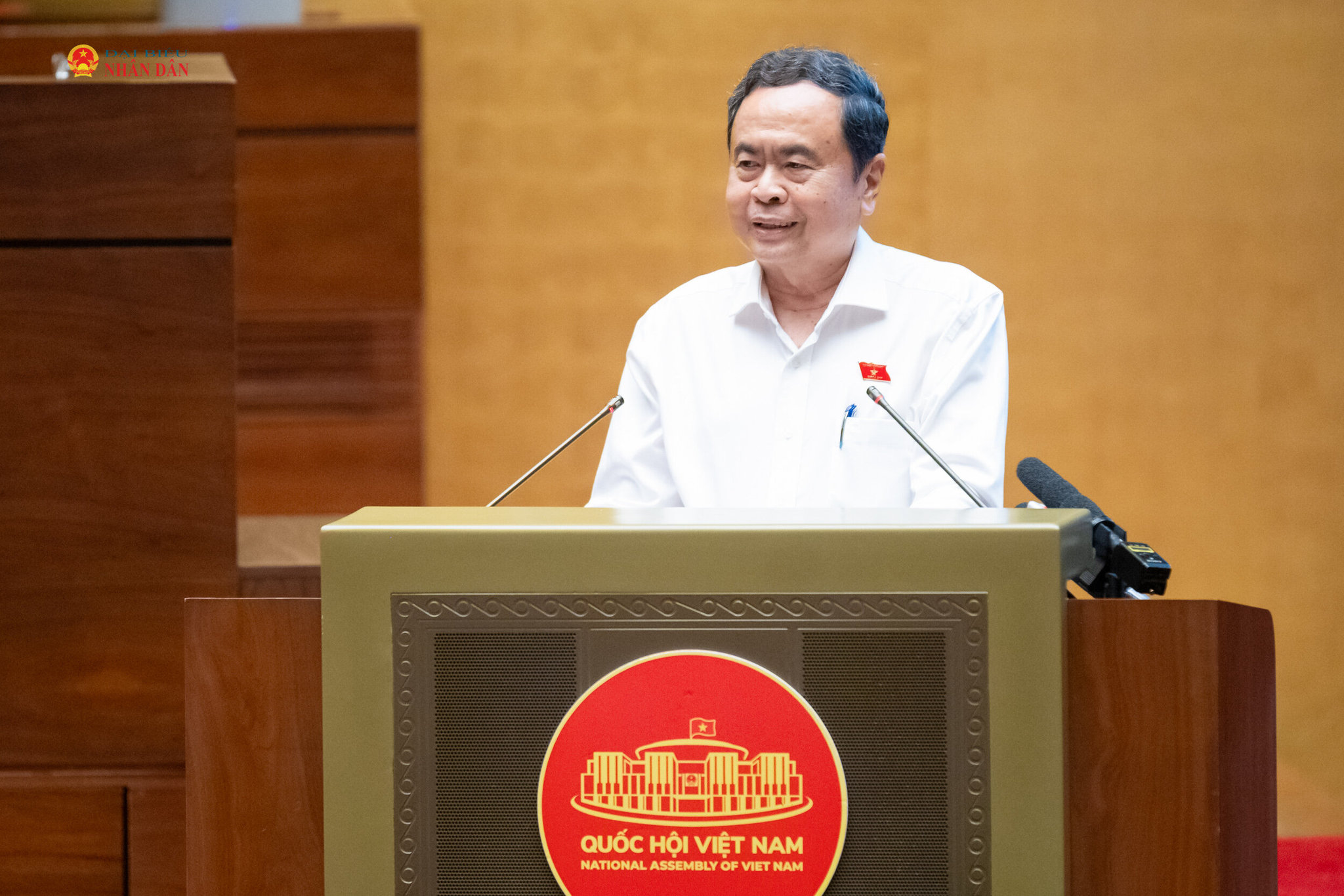 Chủ tịch Quốc hội Trần Thanh Mẫn phát biểu tại cuộc gặp mặt
