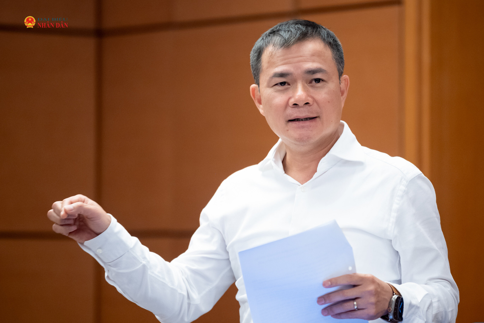 ĐBQH Tào Đức Thắng (TP. Hồ Chí Minh) phát biểu thảo luận tại tổ. Ảnh: Phạm Thắng