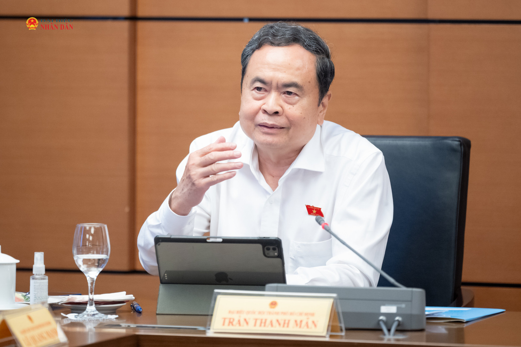 Chủ tịch Quốc hội Trần Thanh Mẫn phát biểu thảo luận tại tổ. Ảnh: Phạm Thắng