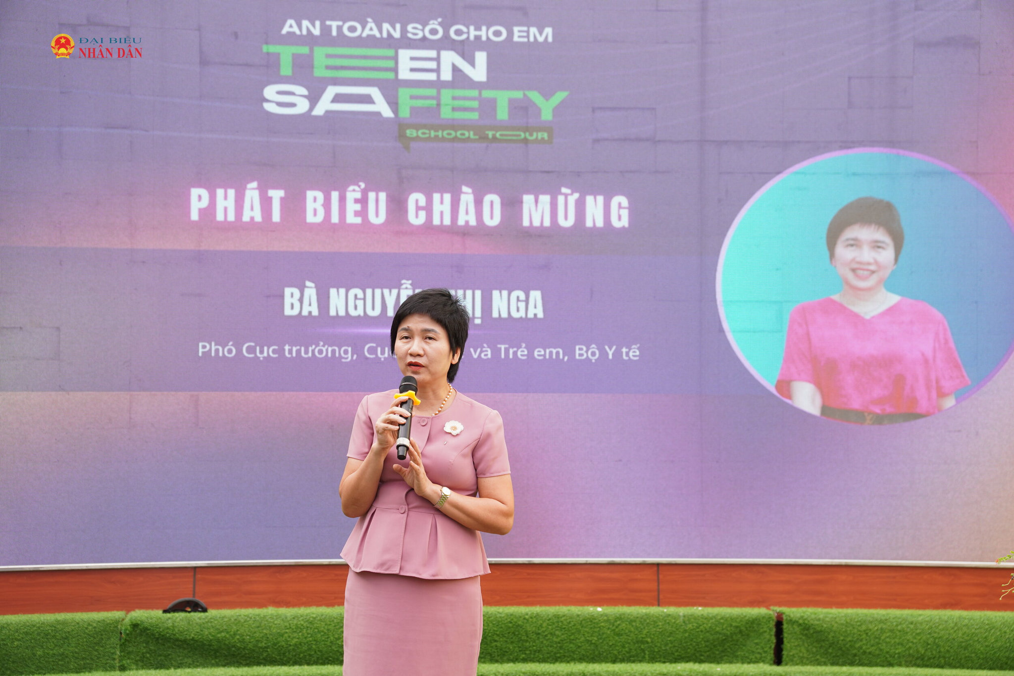 Bà Nguyễn Thị Nga, Phó Cục trưởng Cục Bà mẹ và Trẻ em, Bộ Y tế phát biểu tại sự kiện.