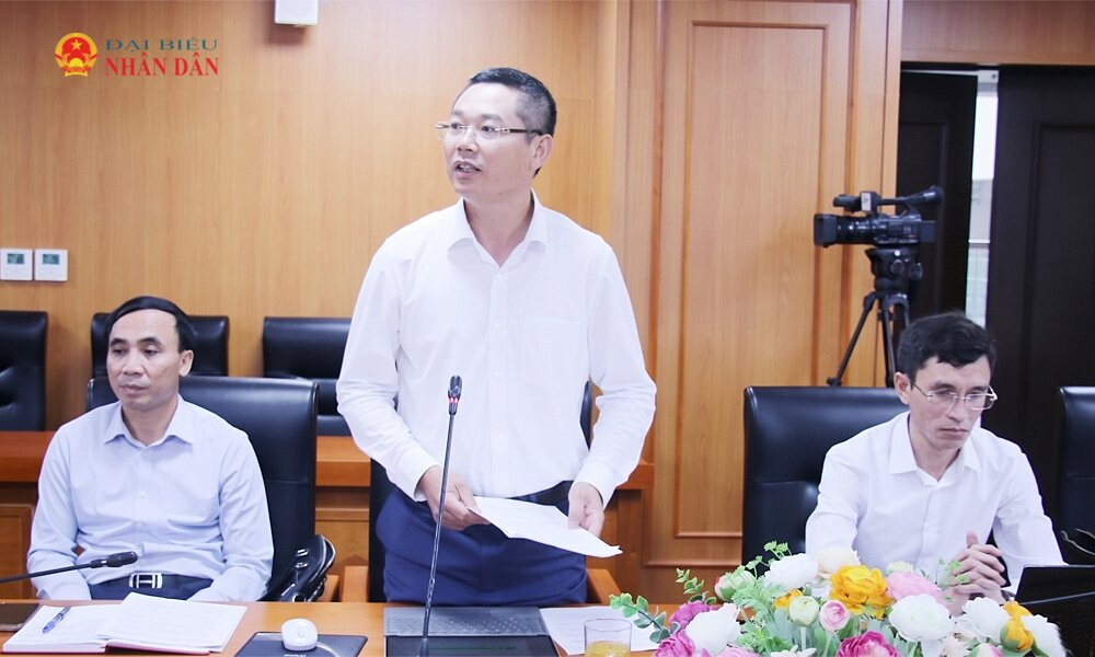 Thành viên Đoàn giám sát phát biểu tại cuộc làm việc