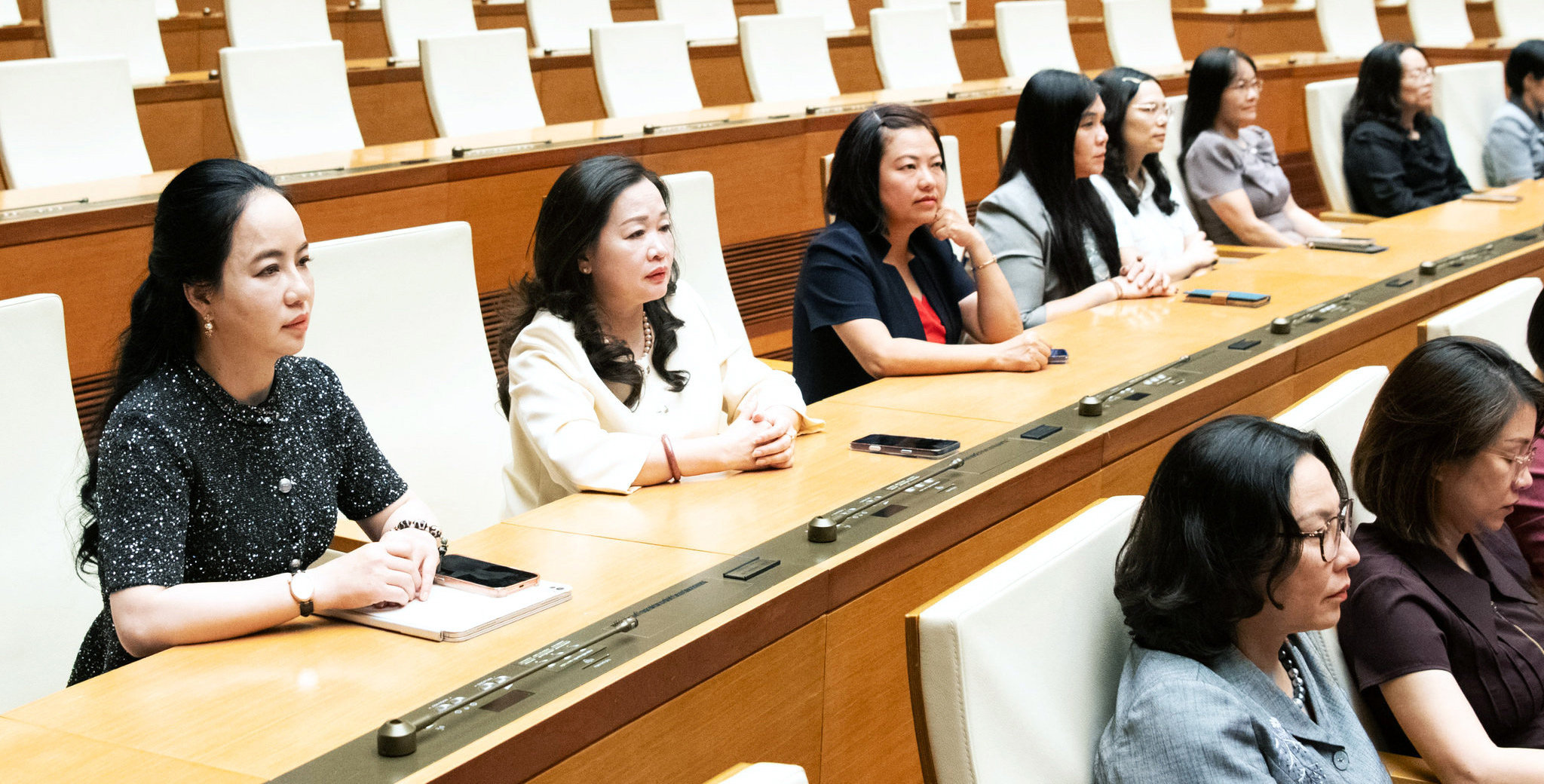 Thủ tướng Lê Minh Hưng và Chủ tịch Quốc hội Trần Thanh Mẫn gặp mặt nữ đại biểu Quốc hội