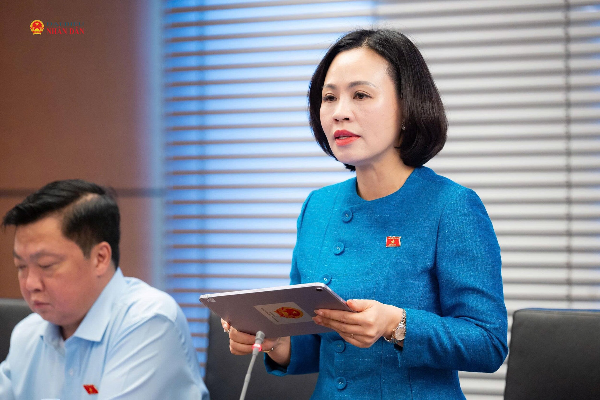 ĐBQH Nguyễn Thị Hồng Thanh (Ninh Bình) phát biểu
