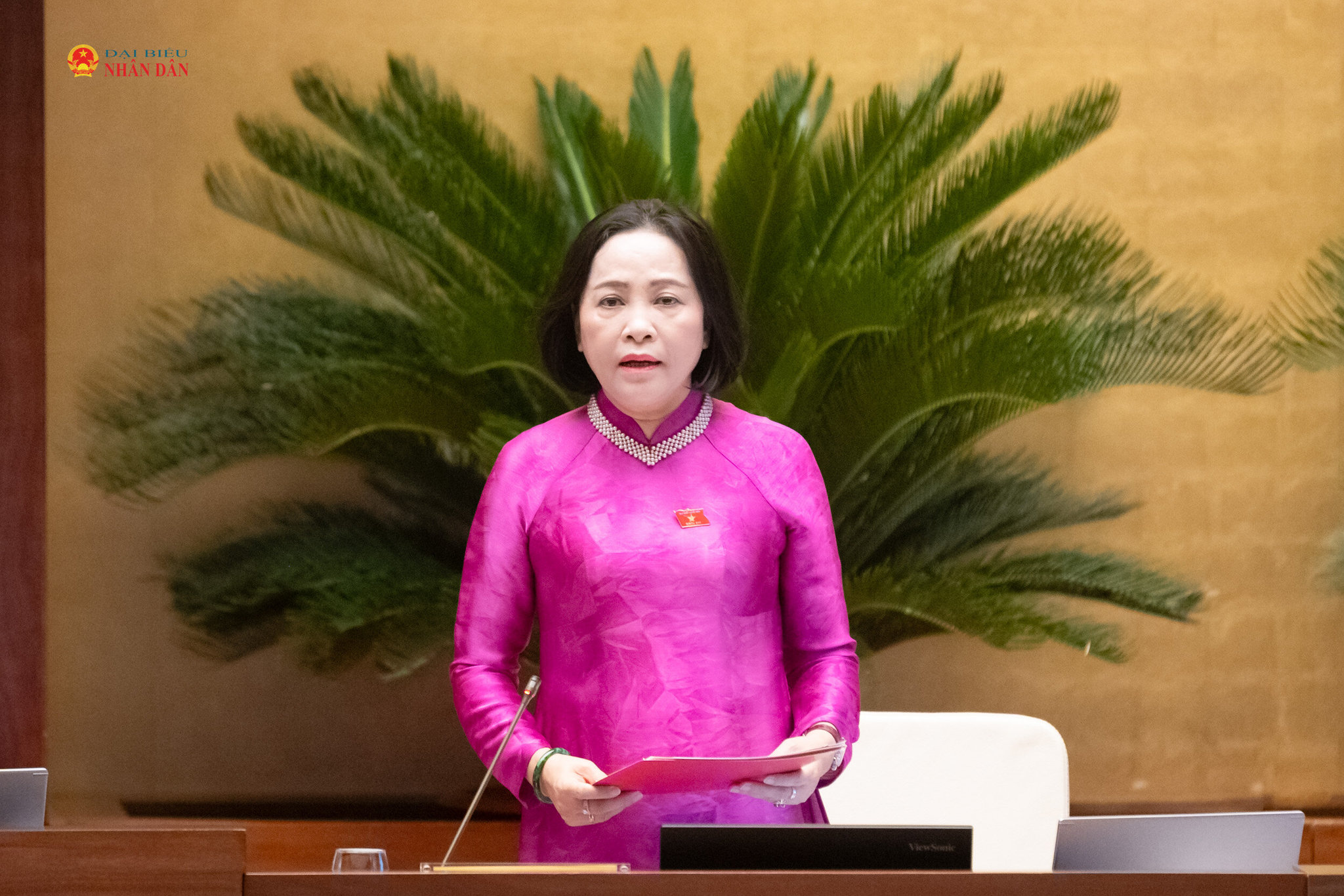 Phó Chủ tịch Quốc hội Nguyễn Thị Thanh điều hành nội dung phiên họp. Ảnh: Phạm Thắng