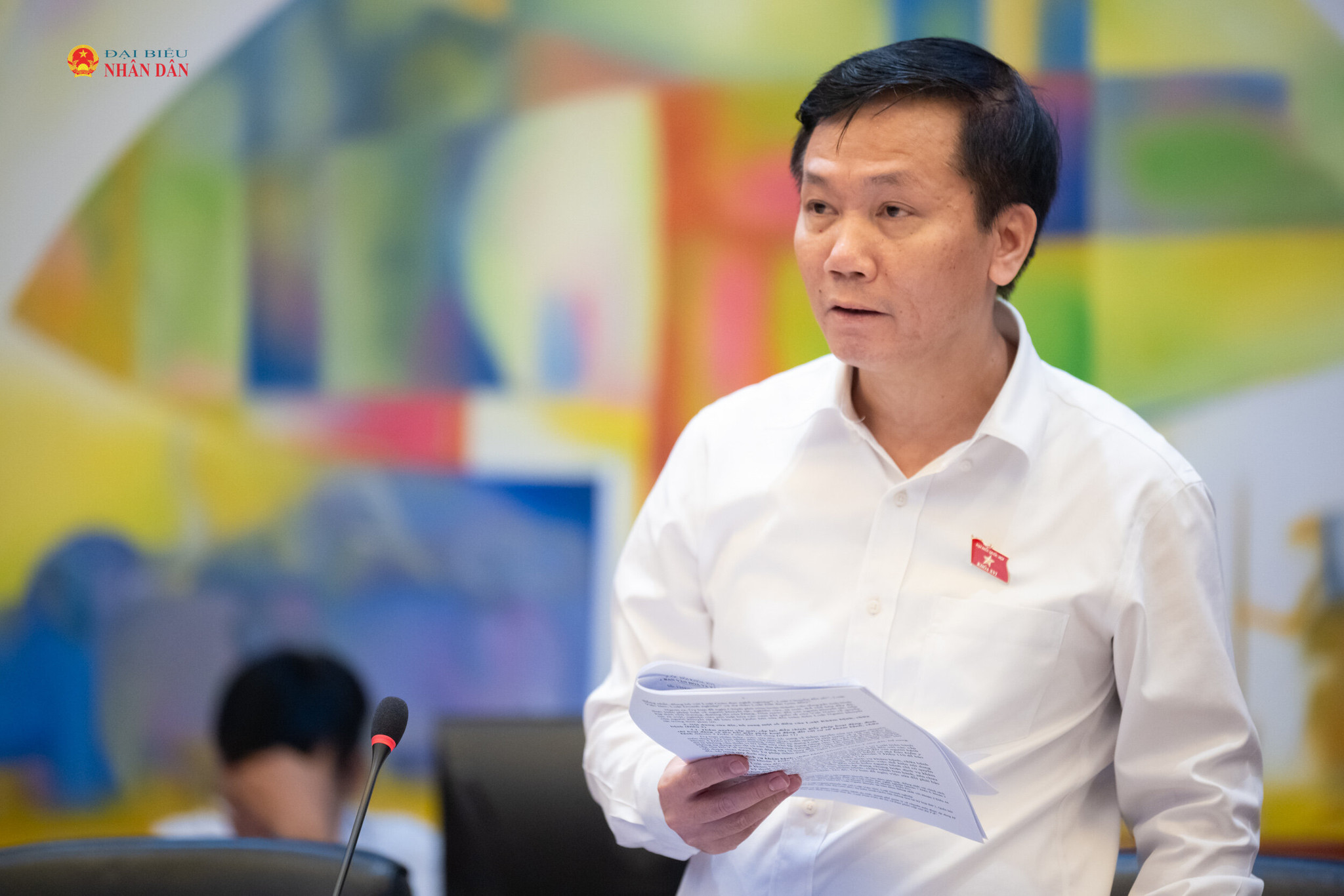 ĐBQH Lâm Văn Đoan (Tỉnh Lâm Đồng) phát biểu thảo luận. Ảnh: Phạm Thắng