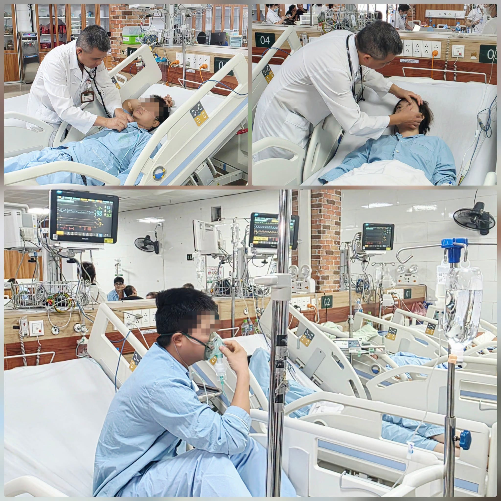 Bác sĩ thăm khám và điều trị cho bệnh nhân