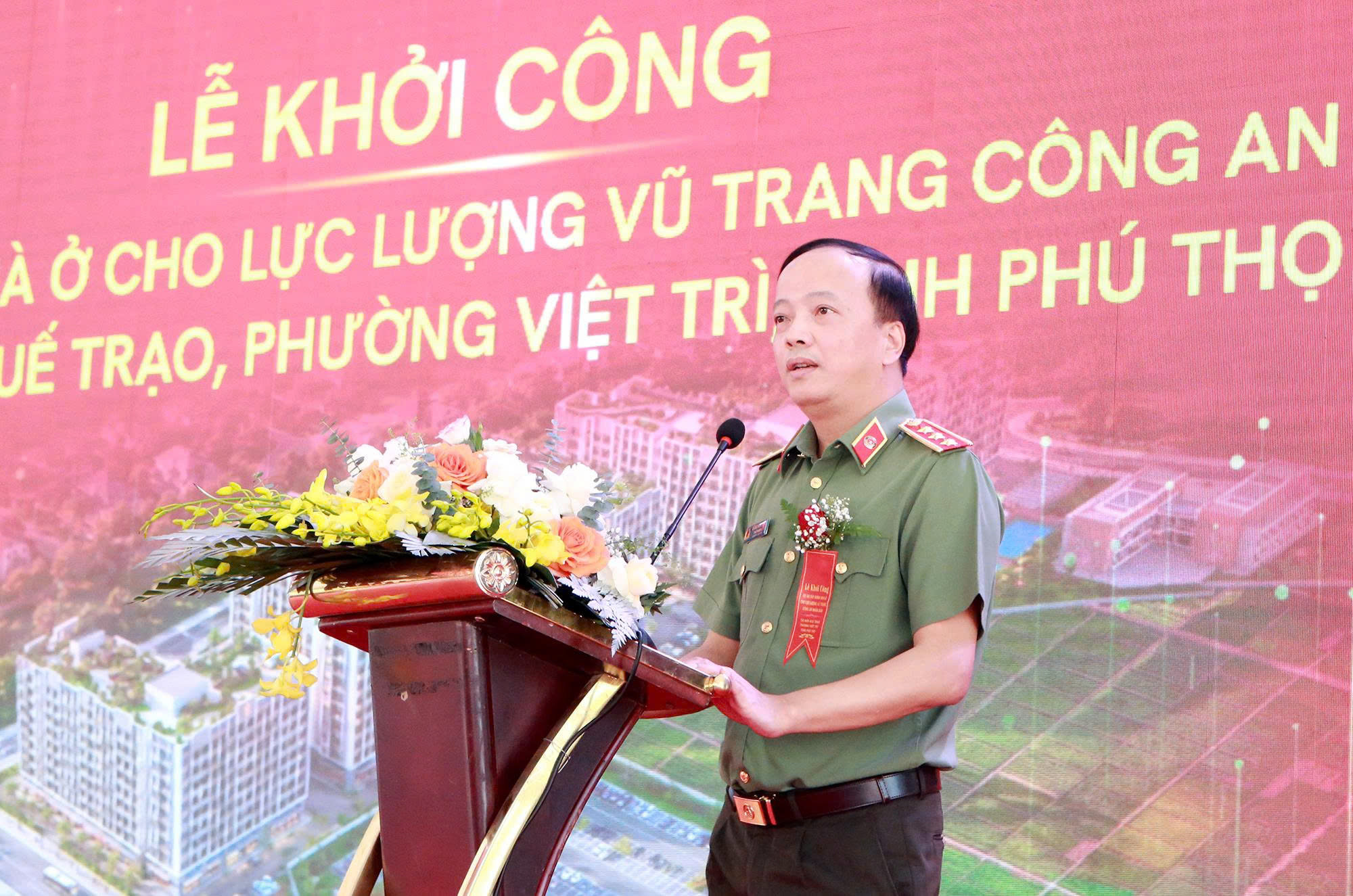 Thứ trưởng Bộ Công an, Thượng tướng Đặng Hồng Đức phát biểu