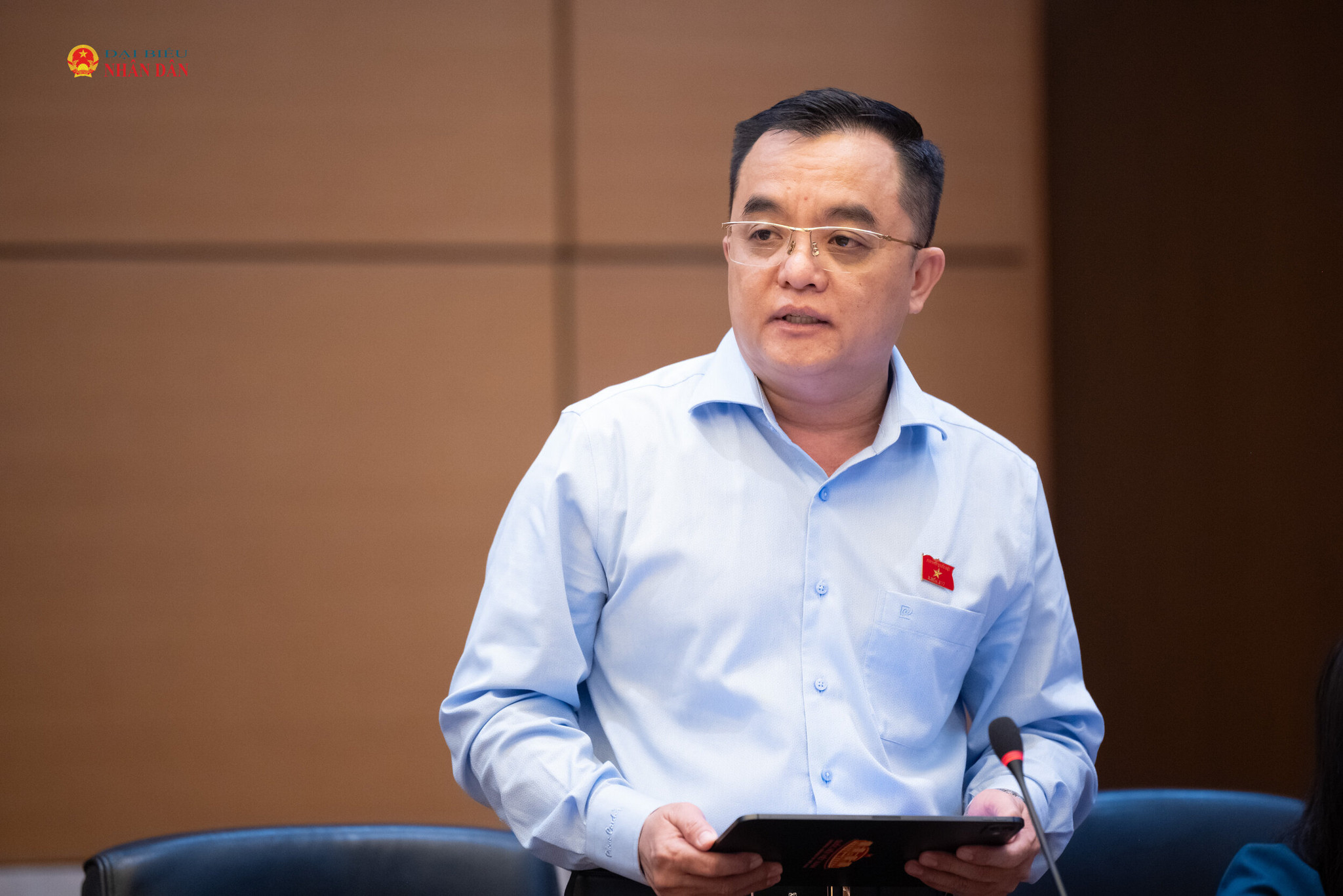 ĐBQH Huỳnh Ngọc Liêm (Tỉnh Lâm Đồng) phát biểu thảo luận. Ảnh: Phạm Thắng