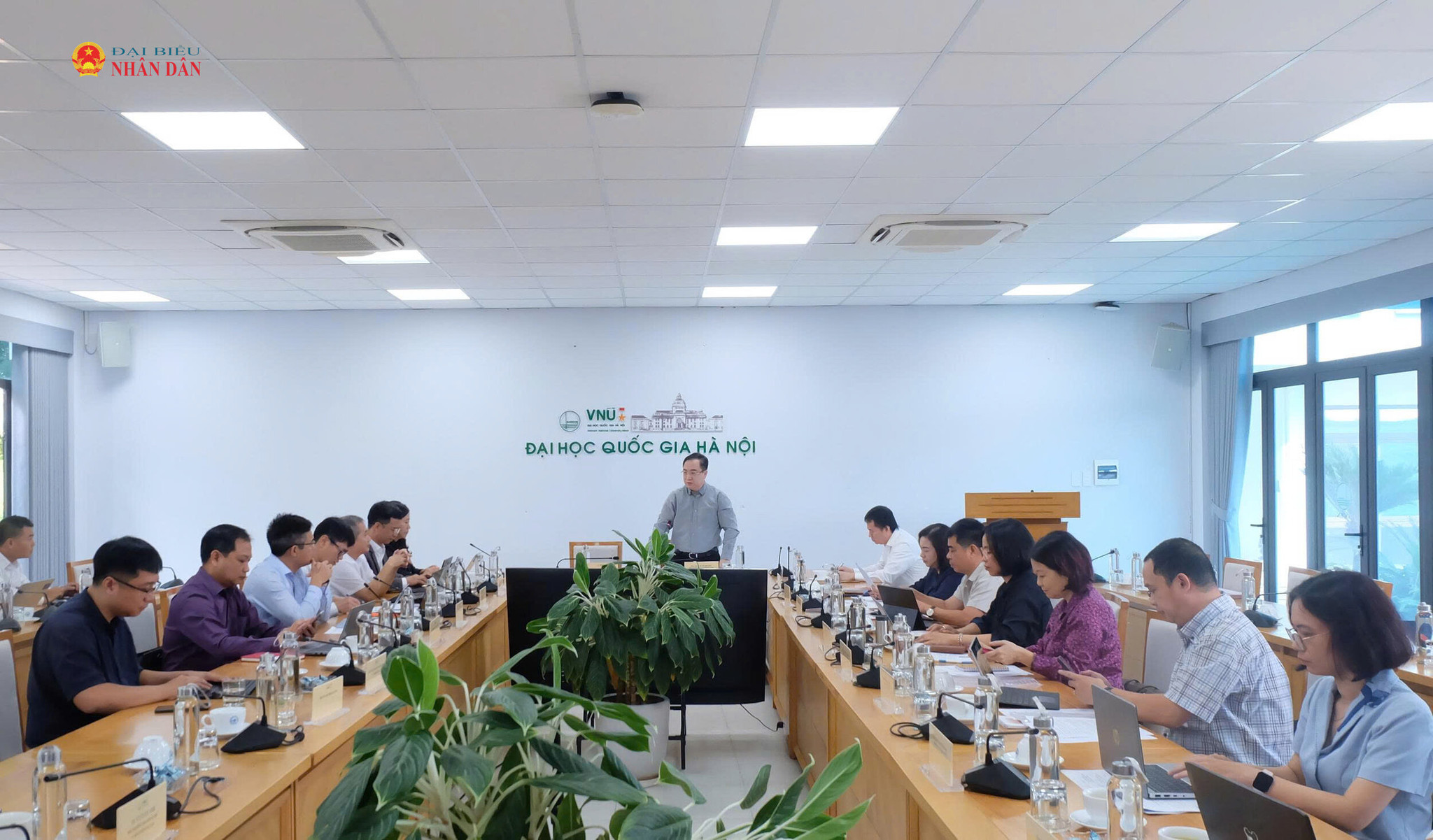 Đoàn khảo sát của Ủy ban Văn hóa và Giáo dục làm việc với Đại học Quốc gia Hà Nội về thực hiện chính sách, pháp luật trong lĩnh vực công nghiệp văn hóa