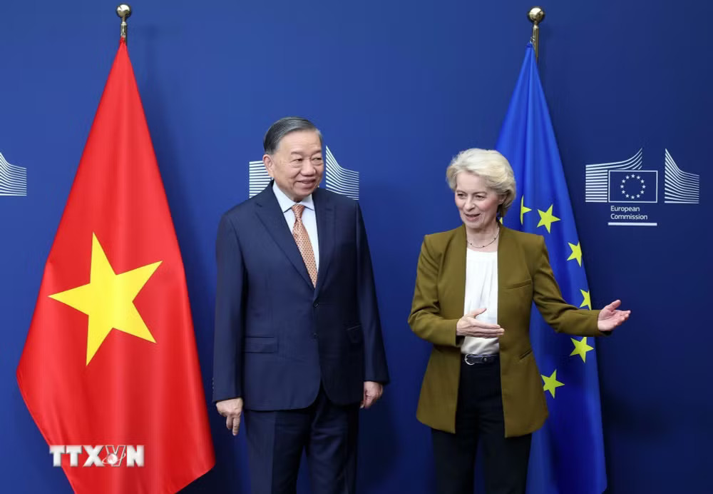 Tổng Bí thư, Chủ tịch nước Tô Lâm gặp Chủ tịch Ủy ban châu Âu Ursula von der Leyen
