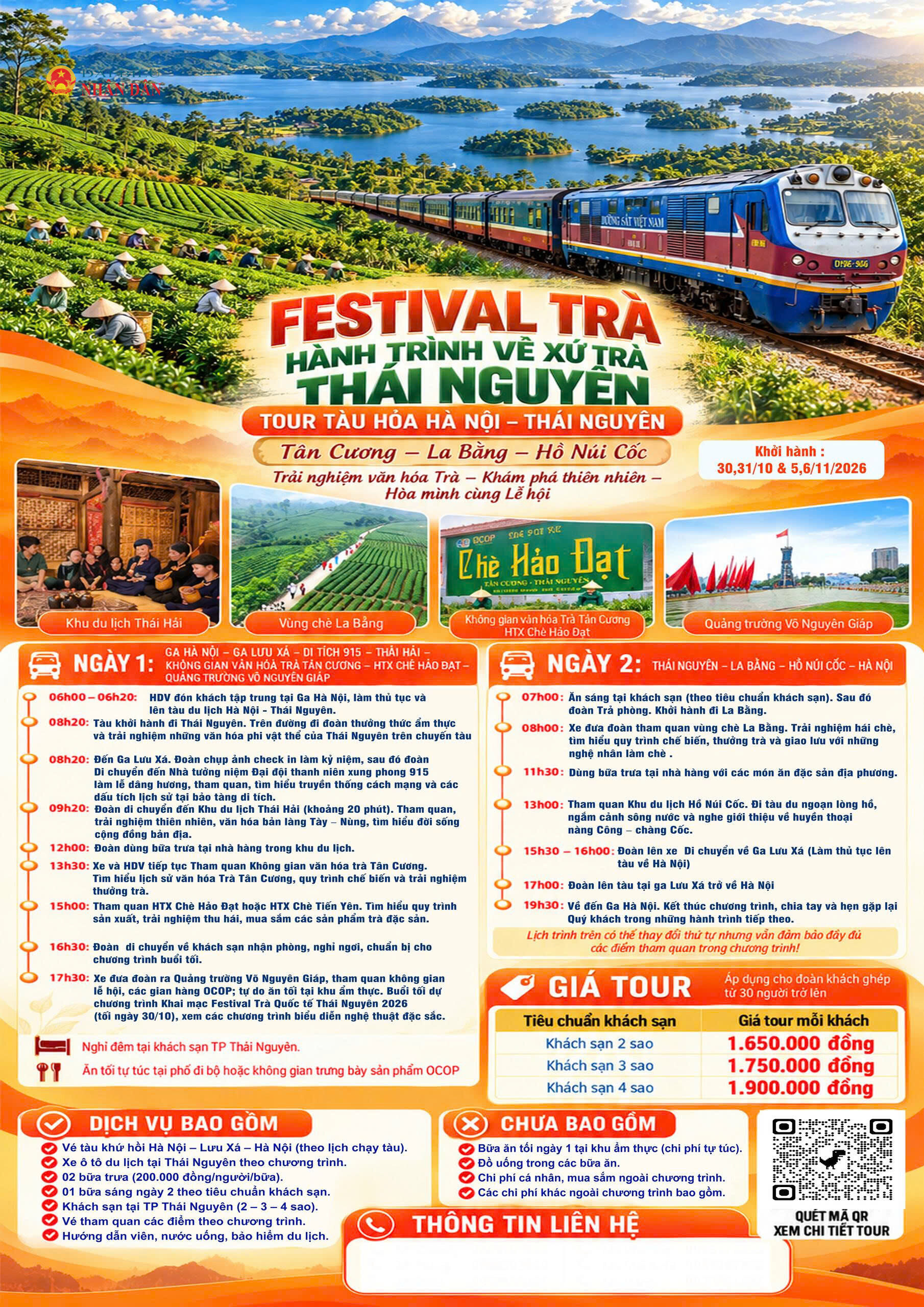 Sáu chuyến tàu di sản kết nối với các tour tham quan vùng chè, khu, điểm du lịch và hoạt động trong khuôn khổ Festival