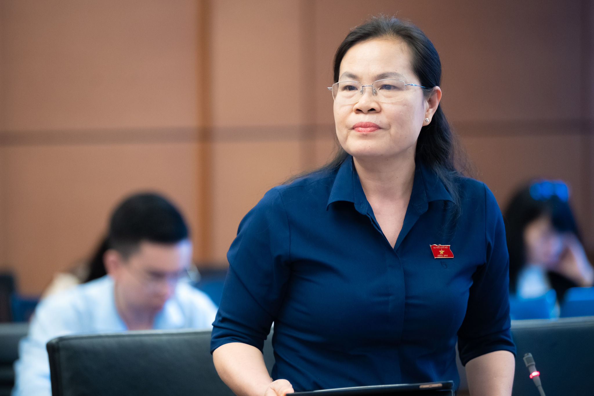 ĐBQH Nguyễn Thị Hồng Hạnh (TP. Hồ Chí Minh) phát biểu thảo luận tại tổ 2