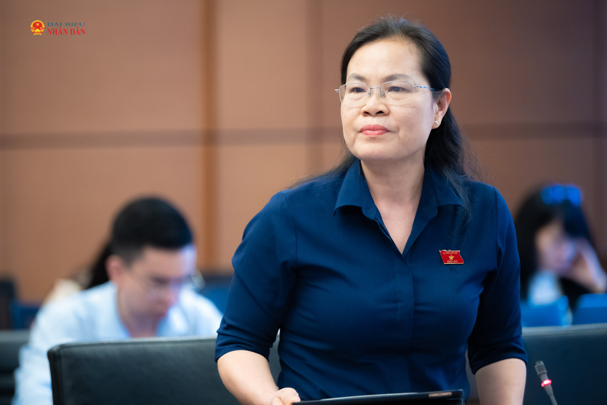 ĐBQH Nguyễn Thị Hồng Hạnh (TP. Hồ Chí Minh) phát biểu thảo luận tại tổ 2