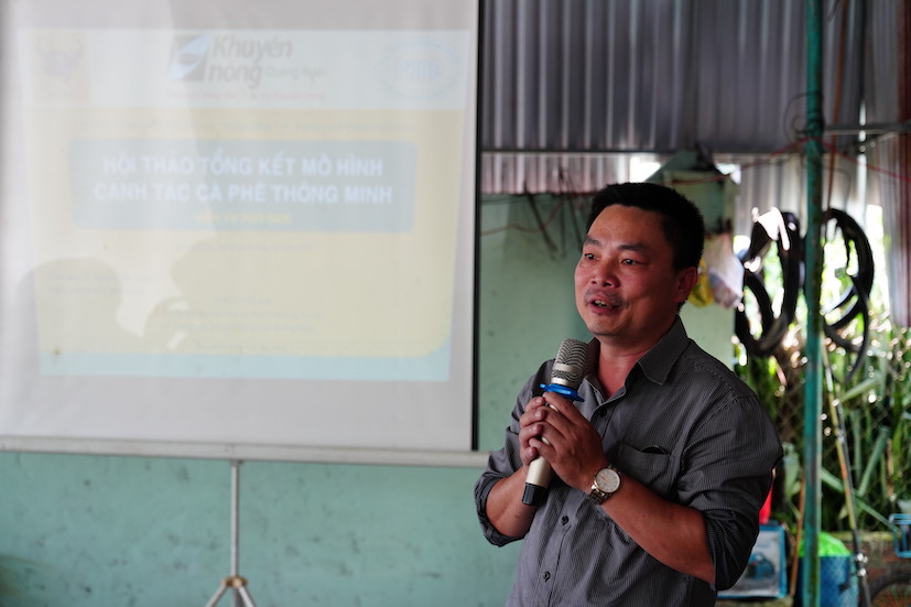 TS. Nguyễn Văn Long, Trung tâm Nghiên cứu và Phát triển cây Hồ tiêu, báo cáo kết quả mô hình tại hội thảo