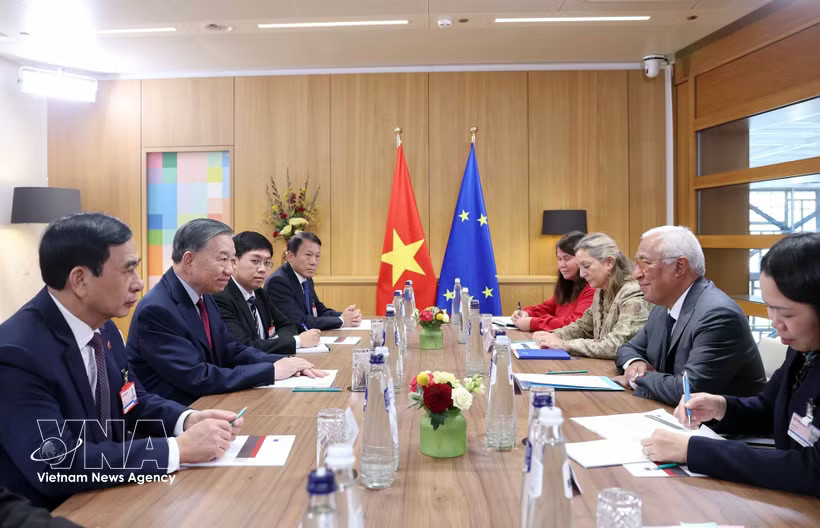 General Secretary of the Communist Party of Vietnam Central Committee and President To Lam holds talks with European Council President António Costa (VNA)