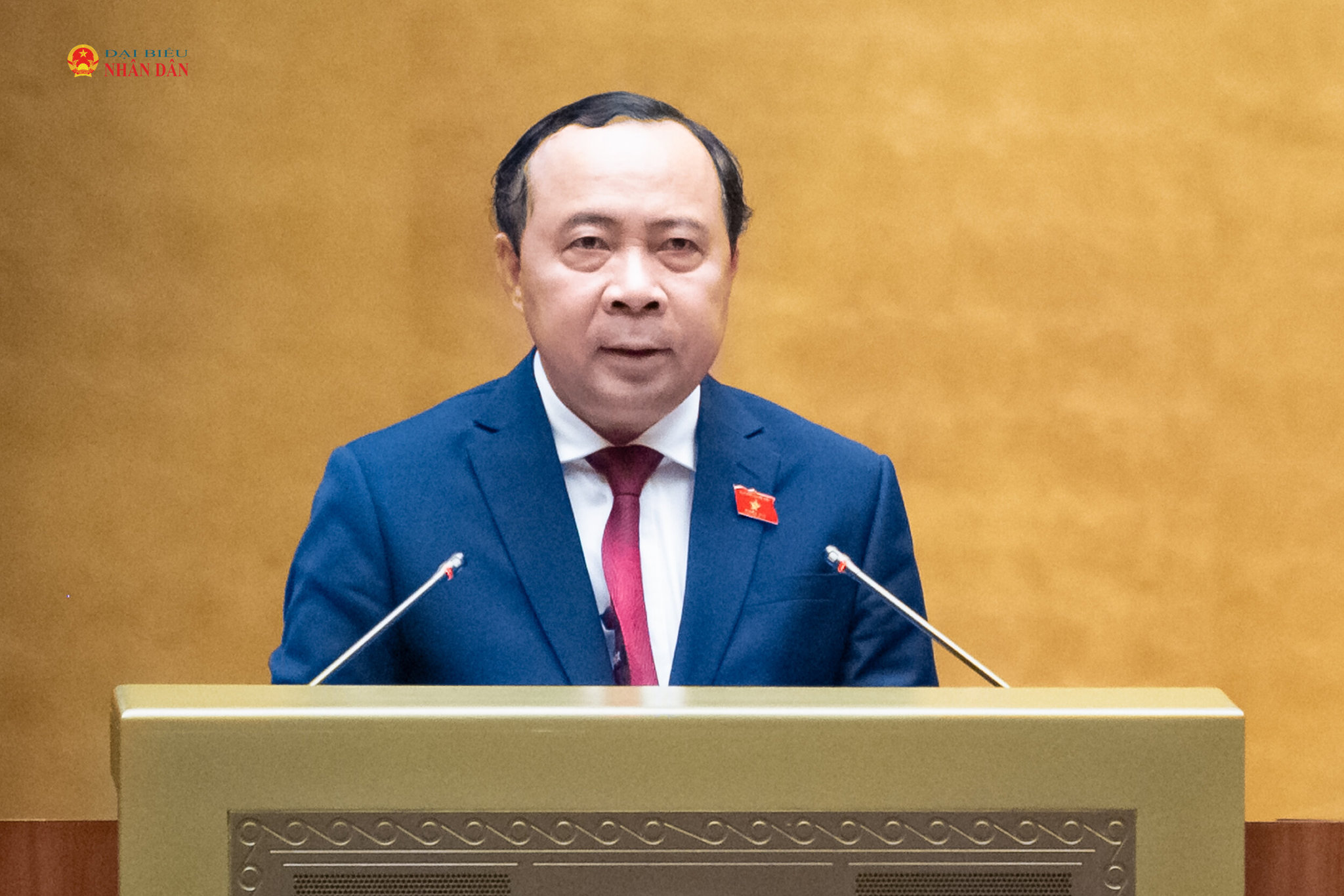 Bộ trưởng Bộ Khoa học và Công nghệ Vũ Hải Quân trình bày Tờ trình về dự án Luật sửa đổi, bổ sung một số điều của Luật Sở hữu trí tuệ. Ảnh: Phạm Thắng