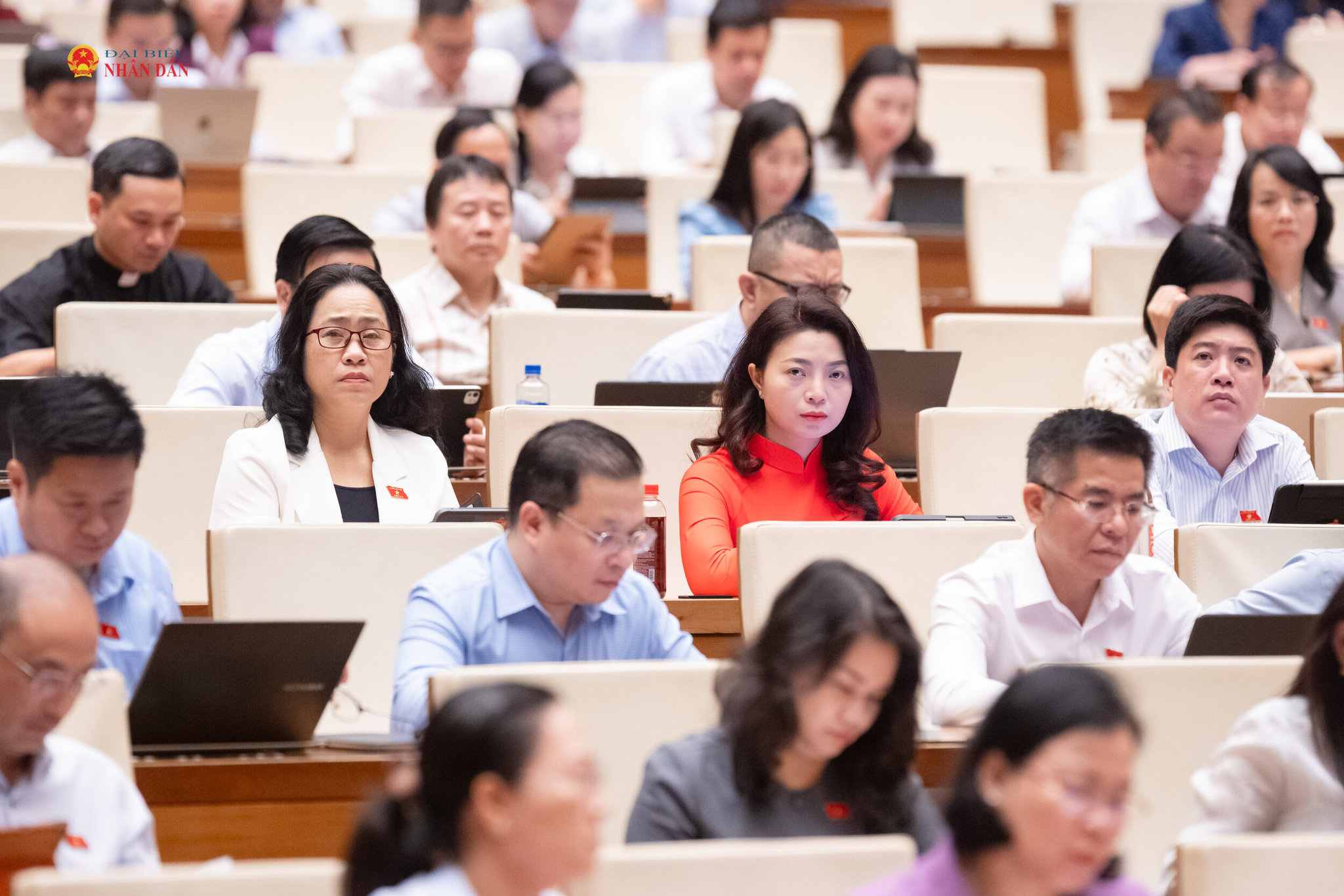 Đại biểu tham dự phiên thảo luận tại hội trường. Ảnh: Phạm Thắng