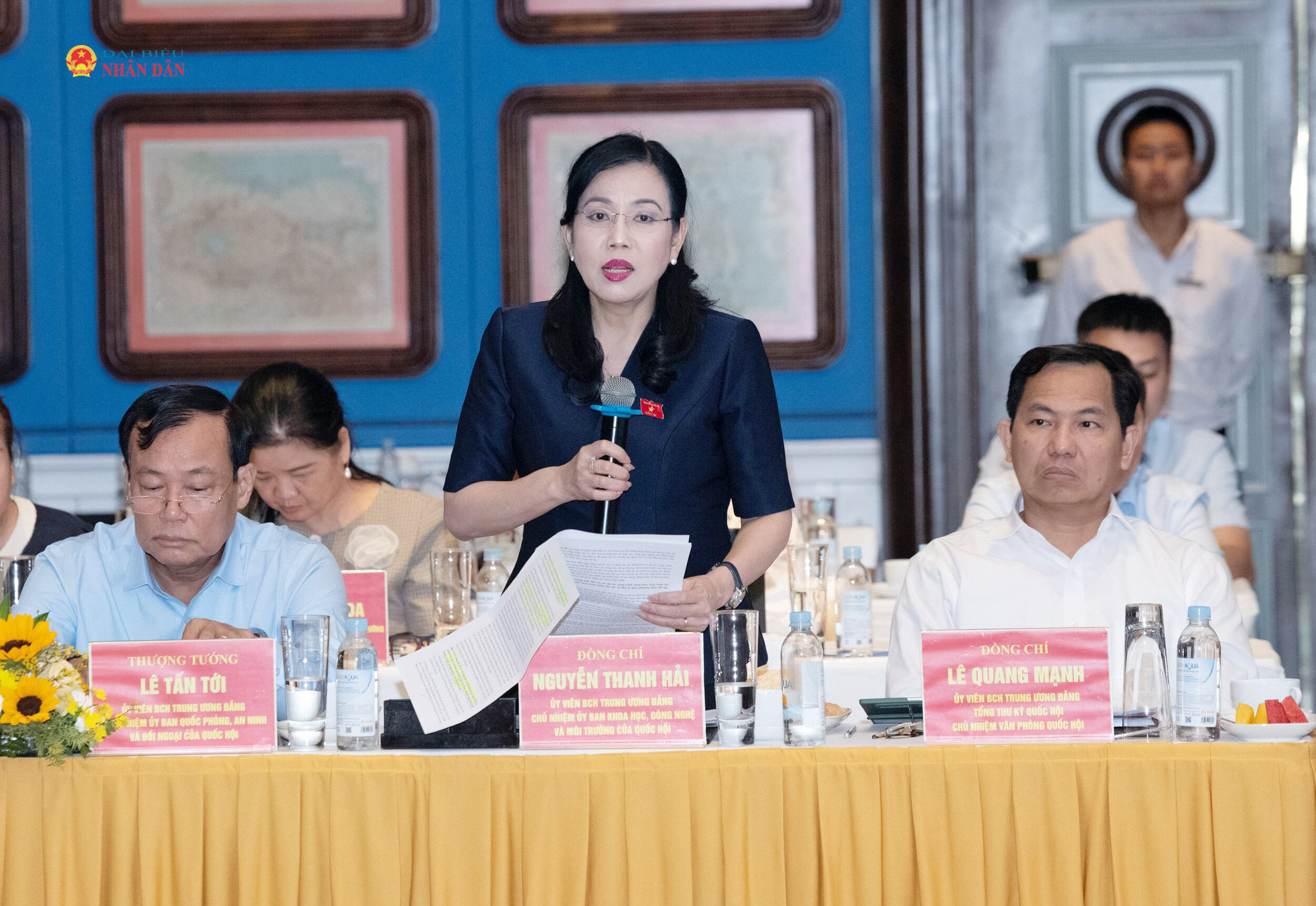 Chủ nhiệm Ủy ban Khoa học, công nghệ và Môi trường Nguyễn Thanh Hải phát biểu tại cuộc làm việc